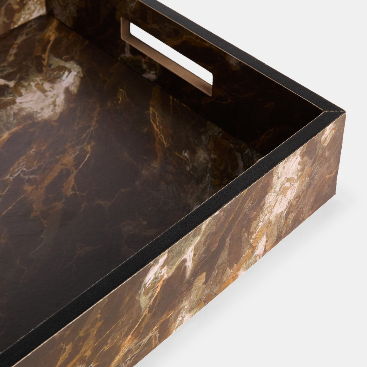 OHS Stone Effect Rectangle Tray - Brown>