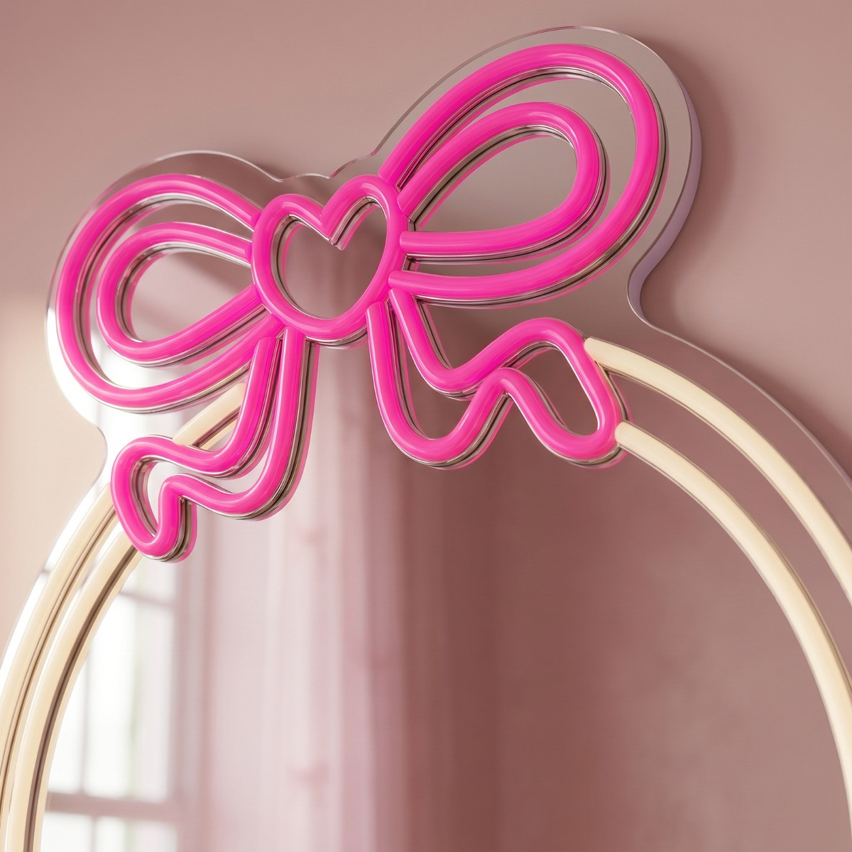 OHS Bow LED Wall Mirror - Pink>