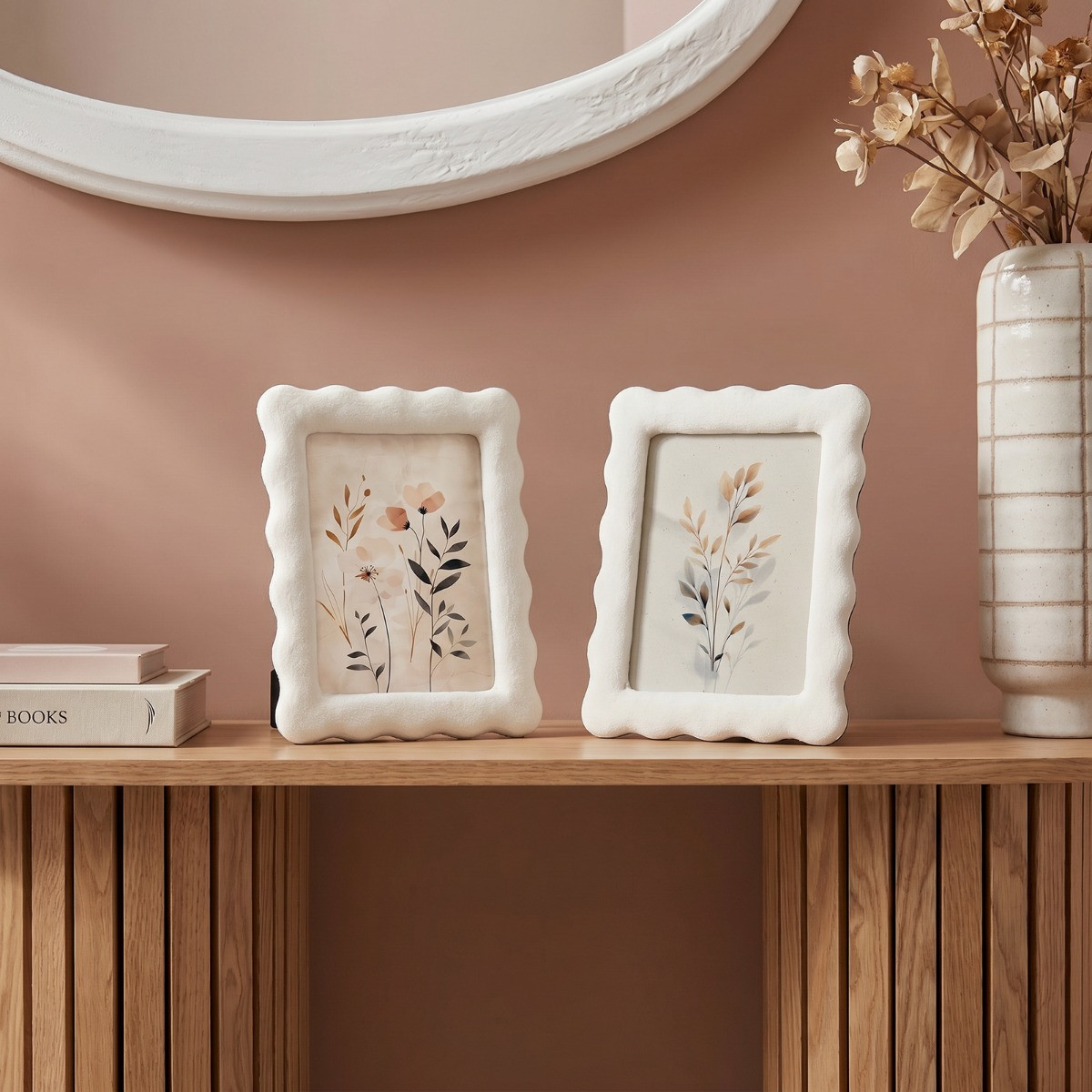 OHS 2 Pack Matte Velvet Photo Frames - Natural>