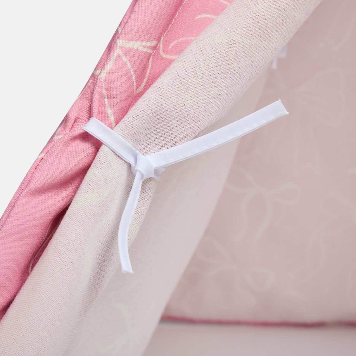 OHS Bow Print Foldable Kid's Storage Teepee - Blush>