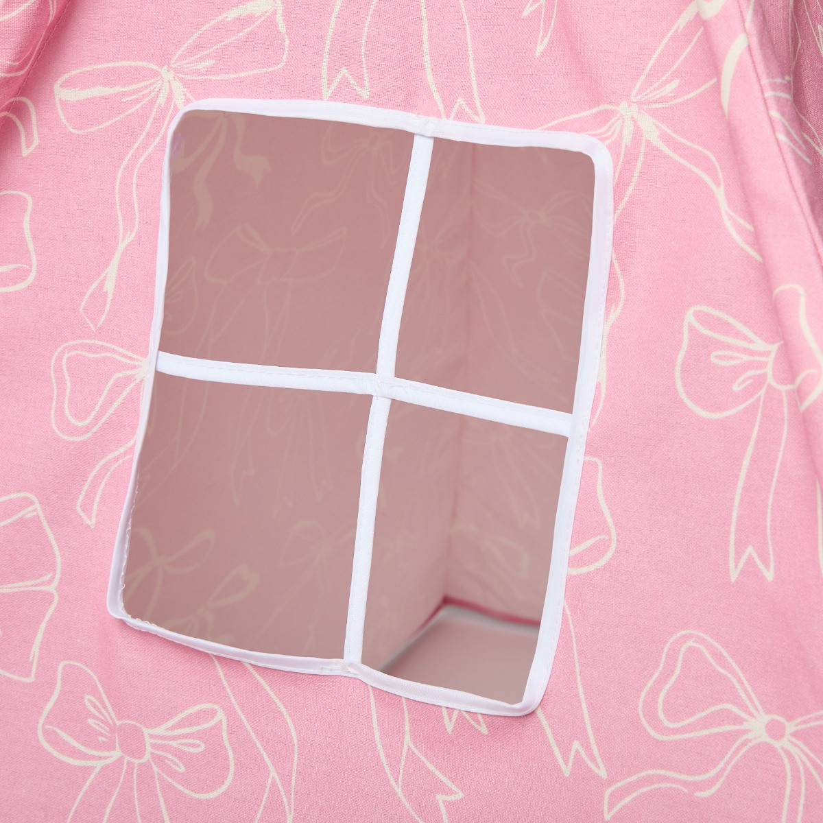 OHS Bow Print Foldable Kid's Storage Teepee - Blush>