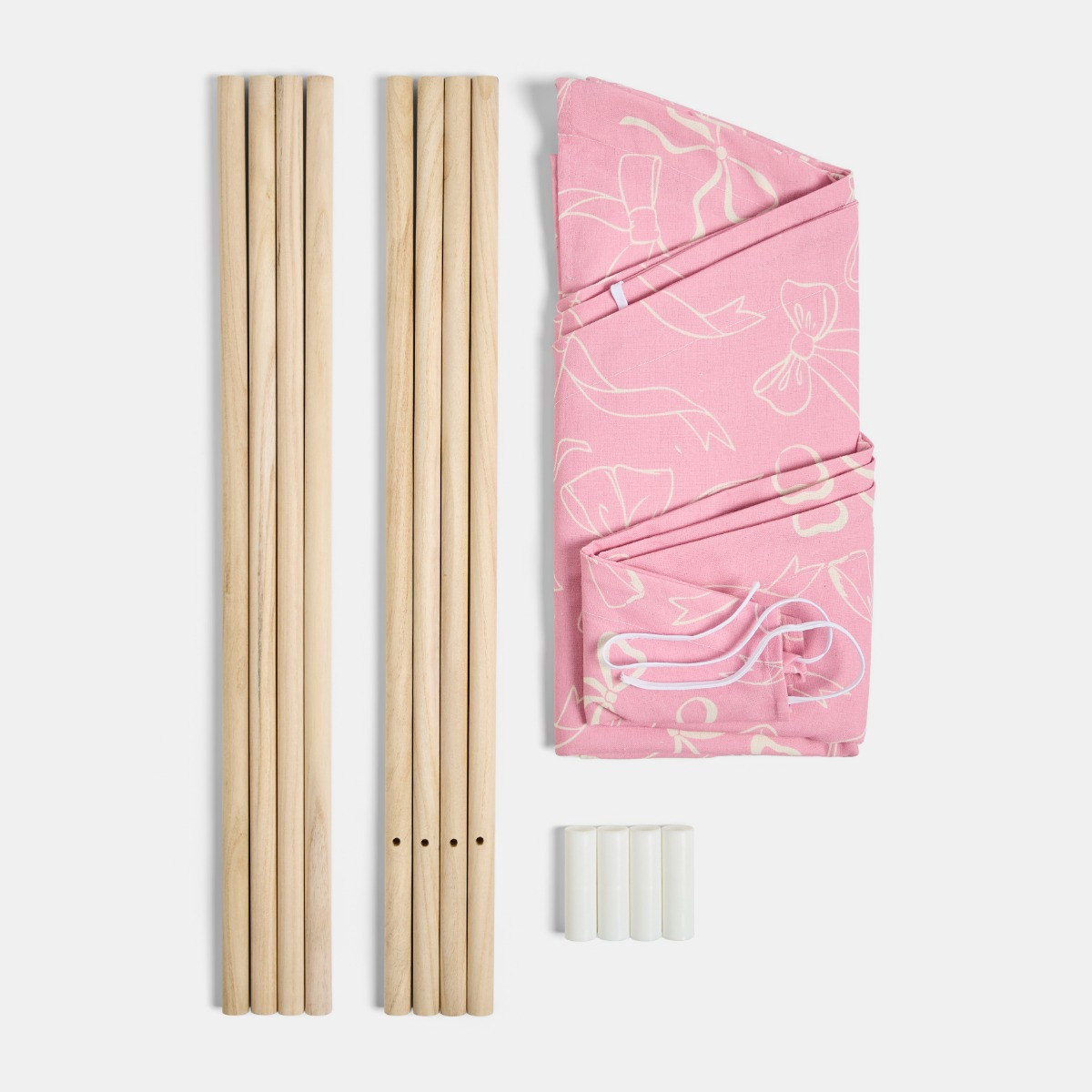 OHS Bow Print Foldable Kid's Storage Teepee - Blush>