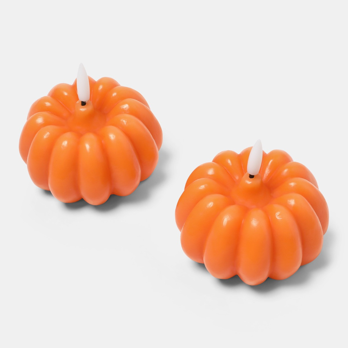 OHS 2 Pack Pumpkin LED Candles - Orange>