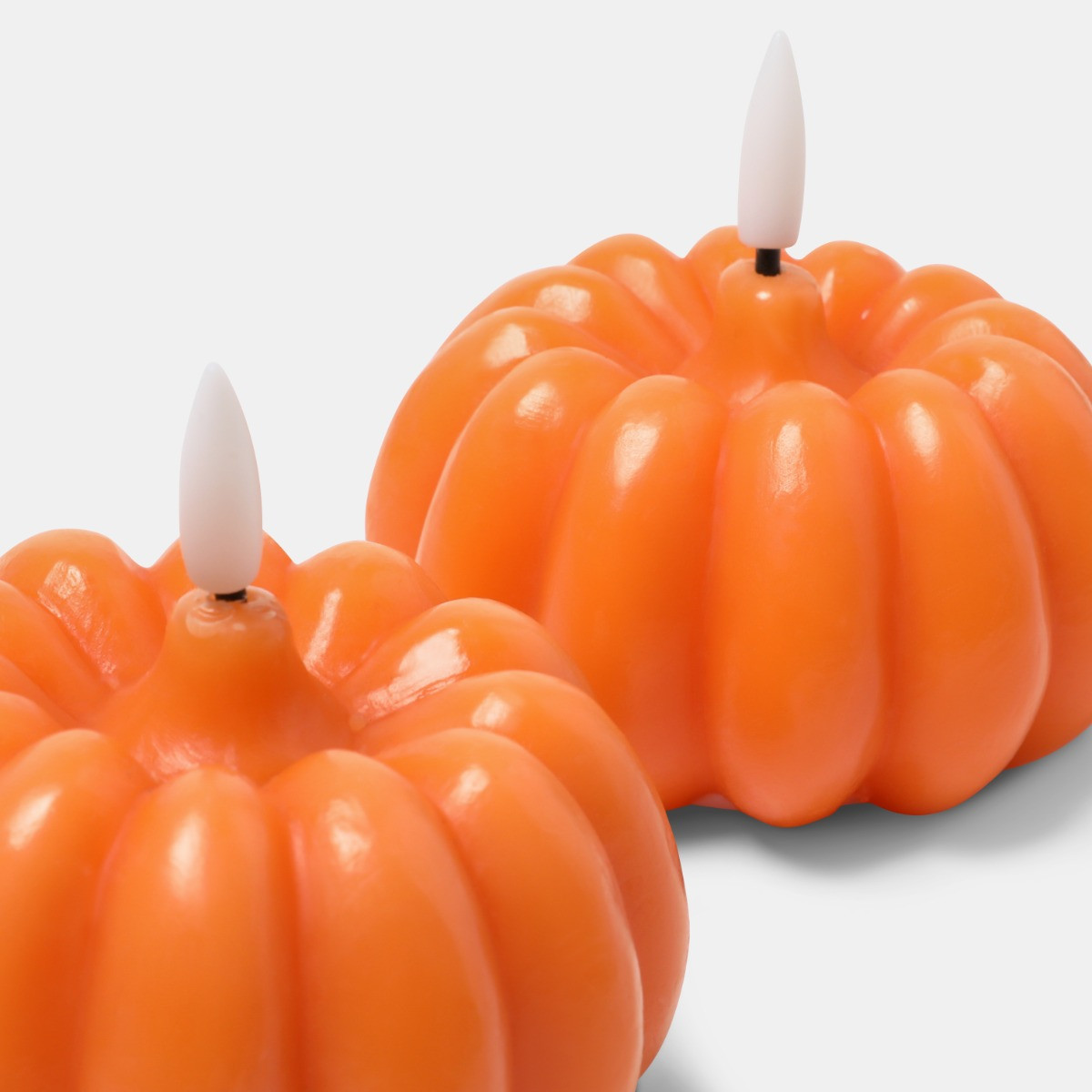OHS 2 Pack Pumpkin LED Candles - Orange>