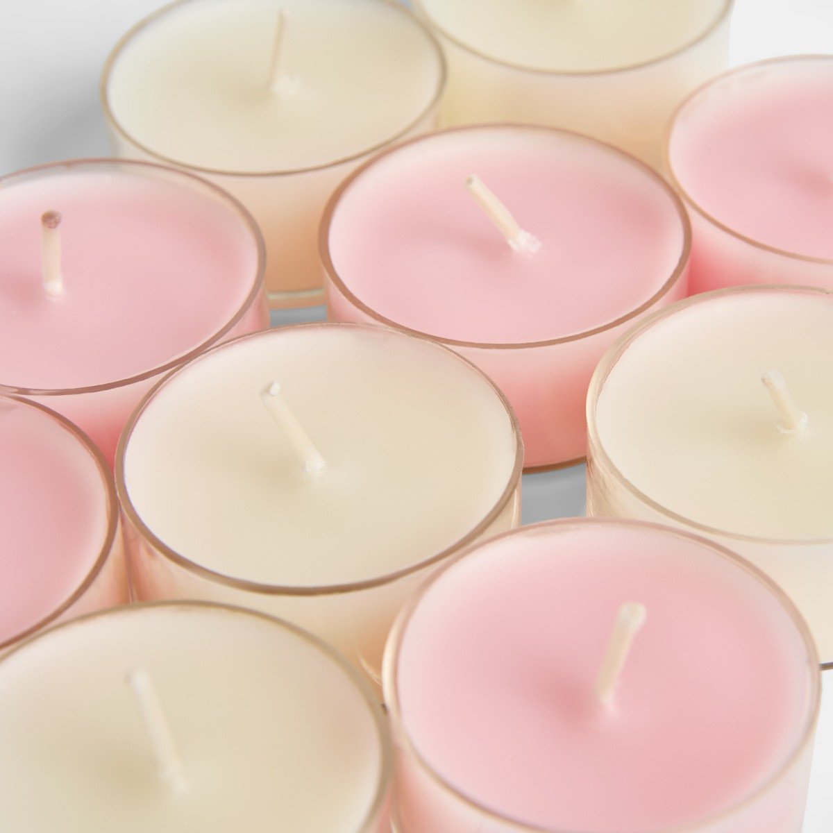 OHS 10 Unwrap Me Assorted Scented Tealights with Glass Handle Holder - Pink>