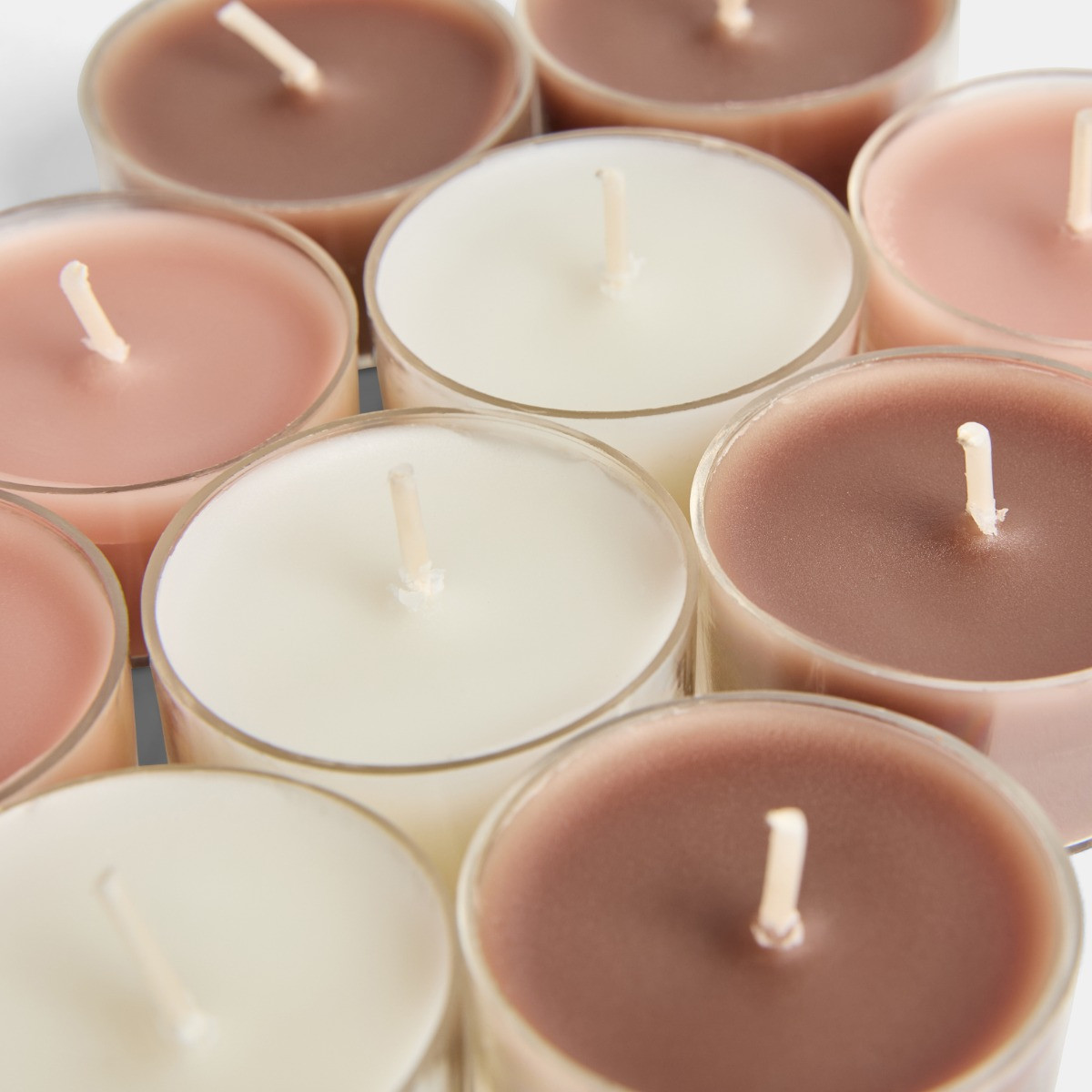OHS 10 Leopard Print Assorted Scented Tealights with Glass Handle Holder - Natural>