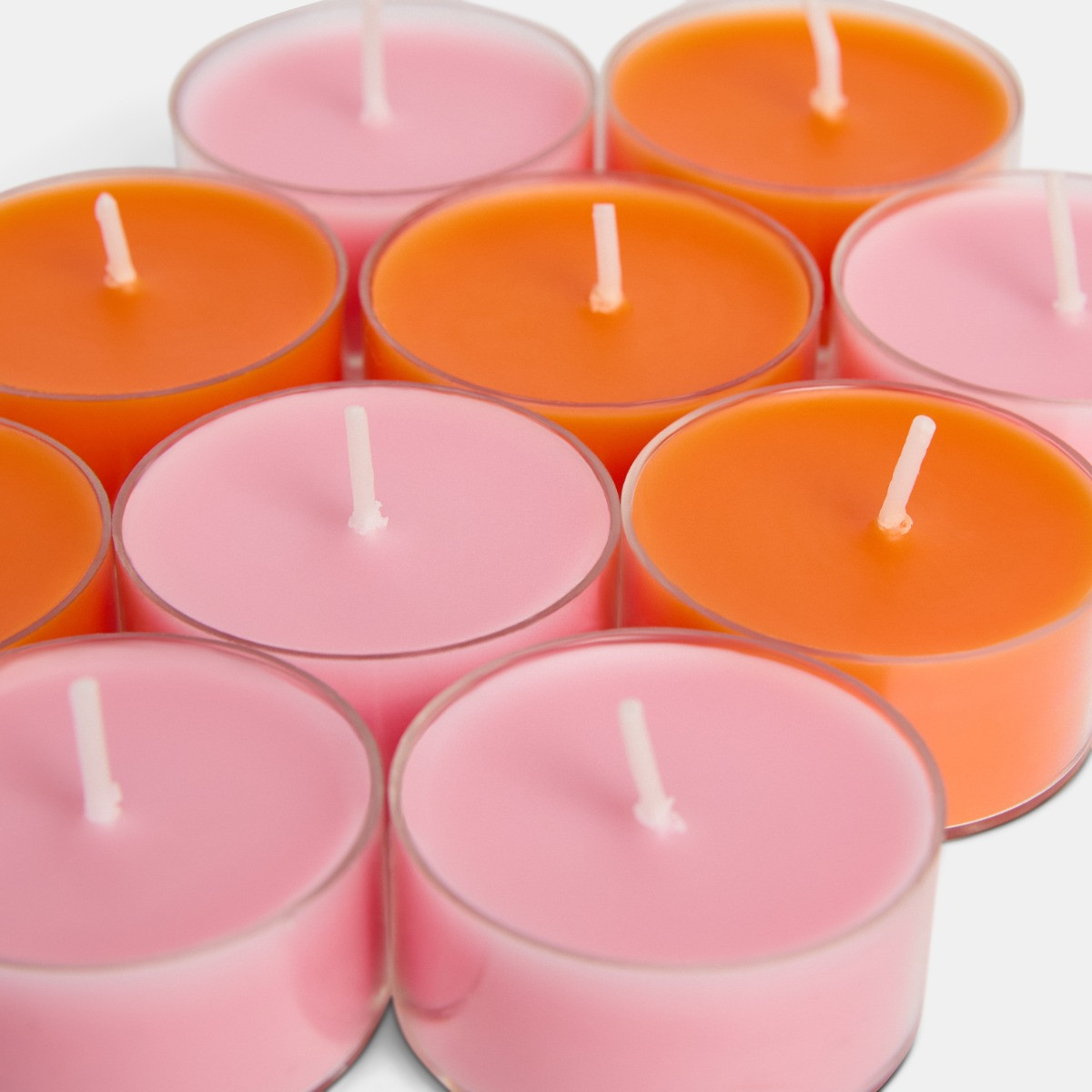 OHS 10 Pumpkin Print Assorted Scented Tealights with Glass Handle Holder - Multi>
