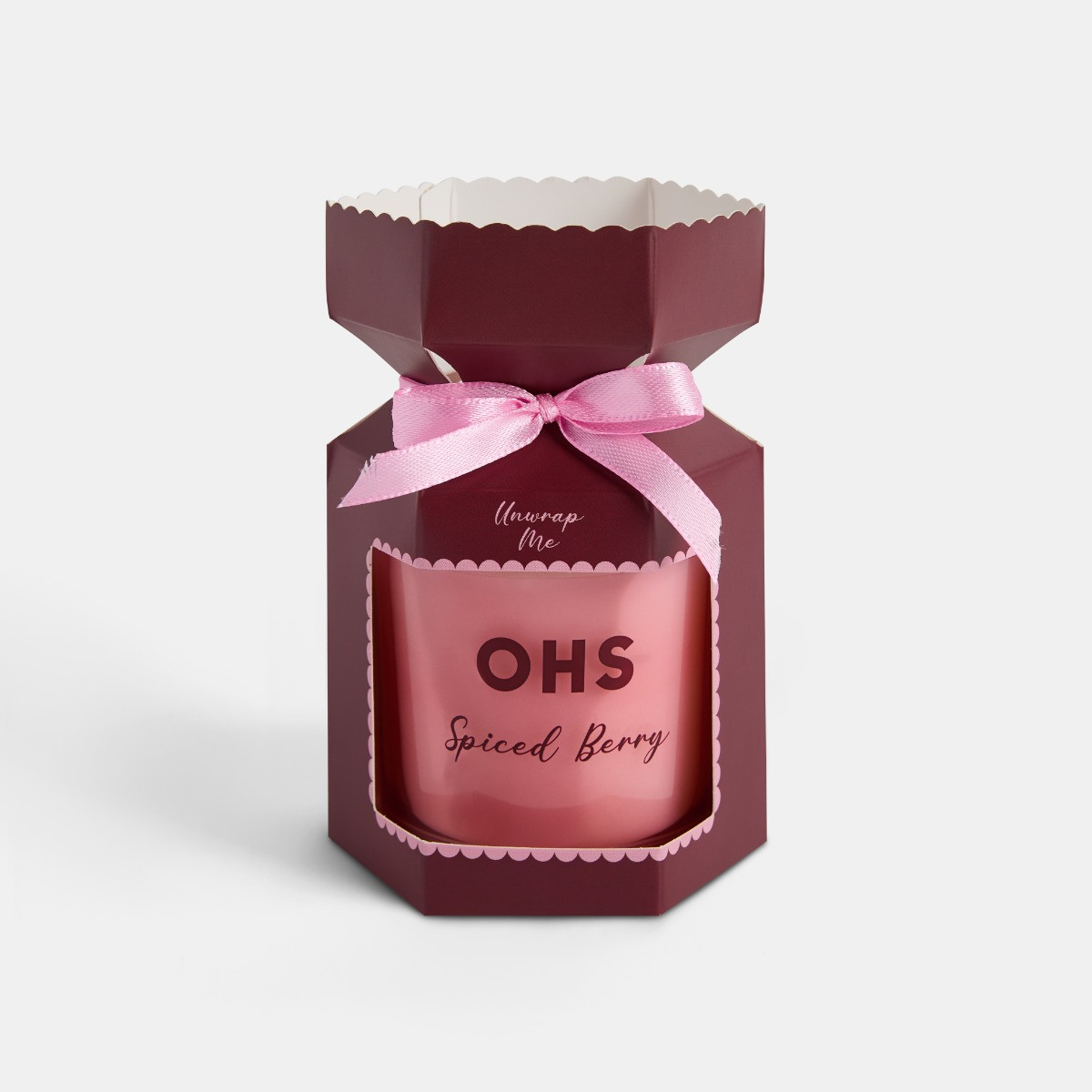 OHS Spice Berry Scented Glass Candle - Pink>