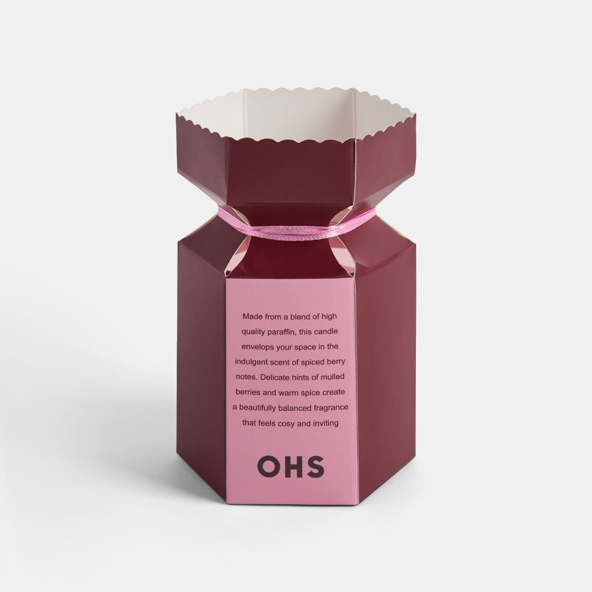 OHS Spice Berry Scented Glass Candle - Pink>