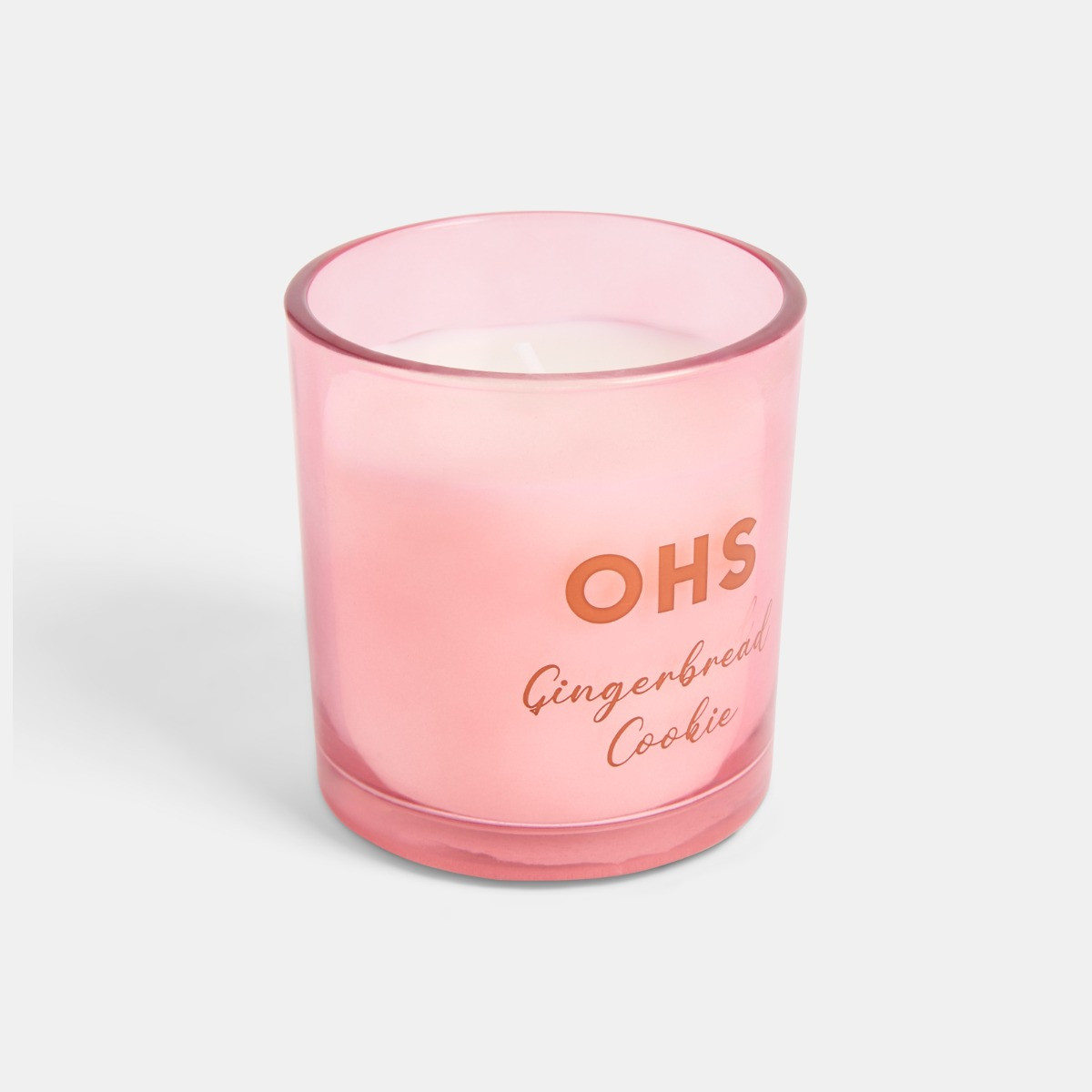 OHS Gingerbread Cookie Scented Glass Candle - Natural/Pink>