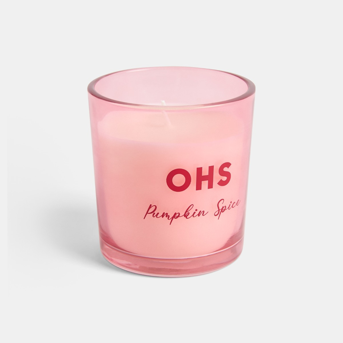 OHS Pumpkin Spice Scented Glass Candle - Burgundy>