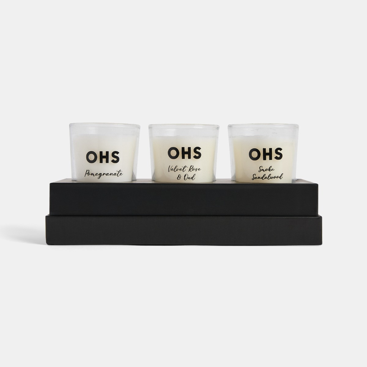 OHS 3 Glass Scented Candle Set, Leopard Print - Brown>