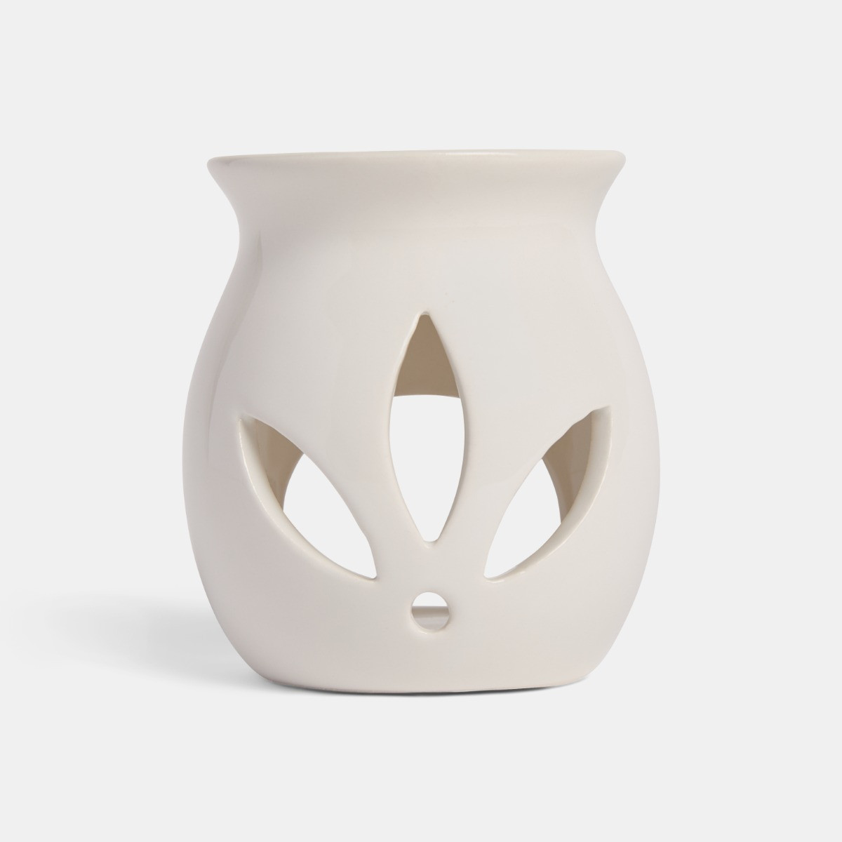 OHS Bow Print Ceramic Oil Burner, 10ml Oil & 4 Tealights Set - Multi>