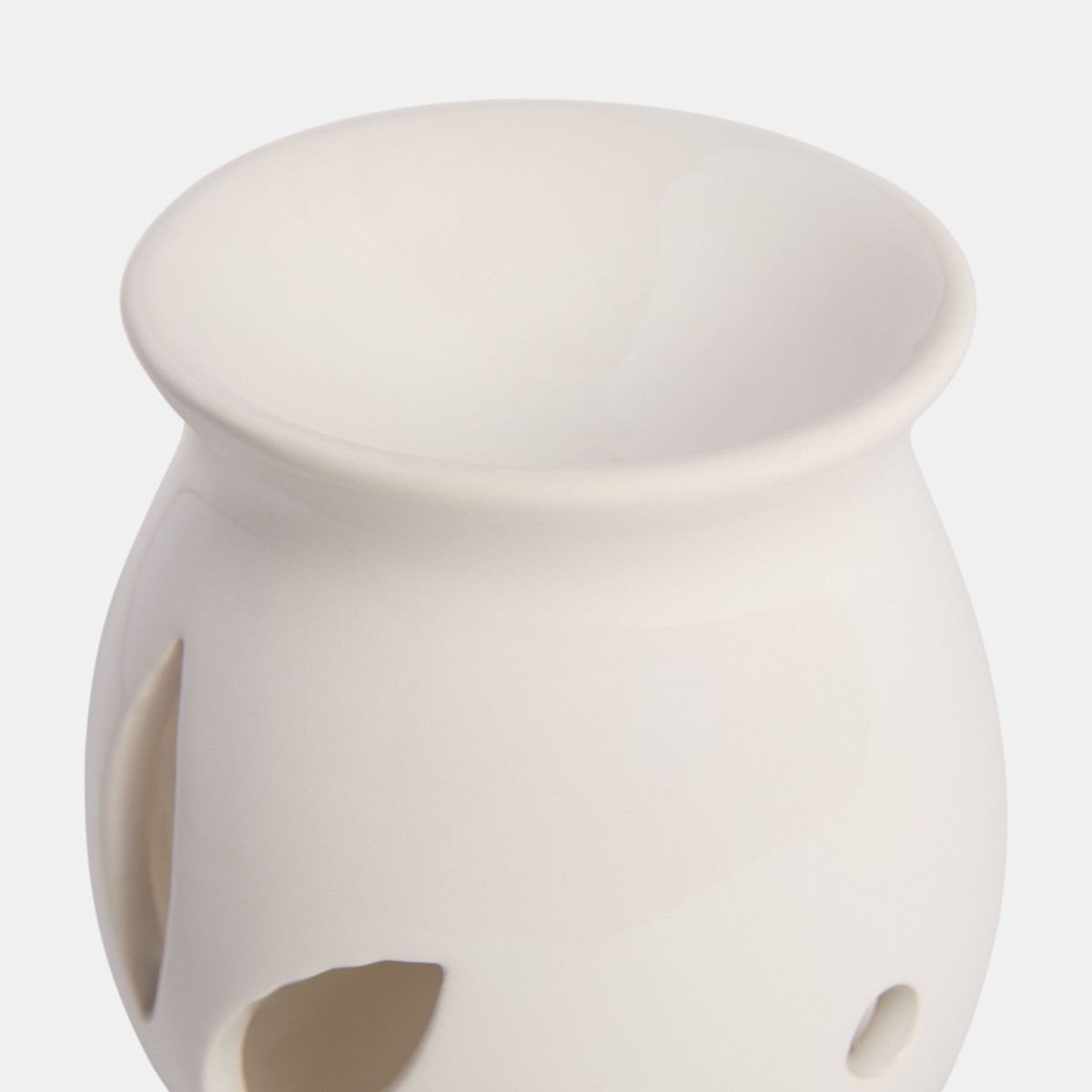 OHS Bow Print Ceramic Oil Burner, 10ml Oil & 4 Tealights Set - Multi>