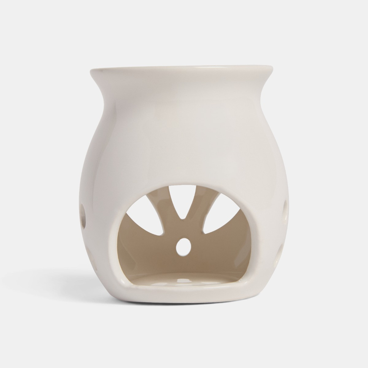 OHS Bow Print Ceramic Oil Burner, 10ml Oil & 4 Tealights Set - Multi>
