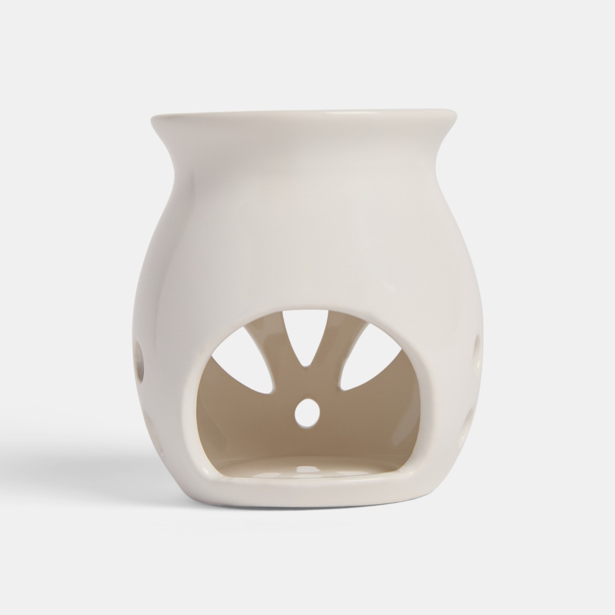 OHS Ceramic Oil Burner, 10ml Oil & 4 Tealights Set, Gingerbread Print - Natural>