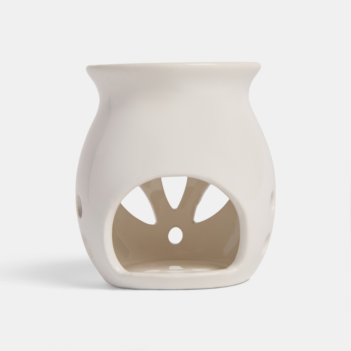OHS Leopard Print Ceramic Oil Burner, 10ml Oil & 4 Tealights Set - Natural>