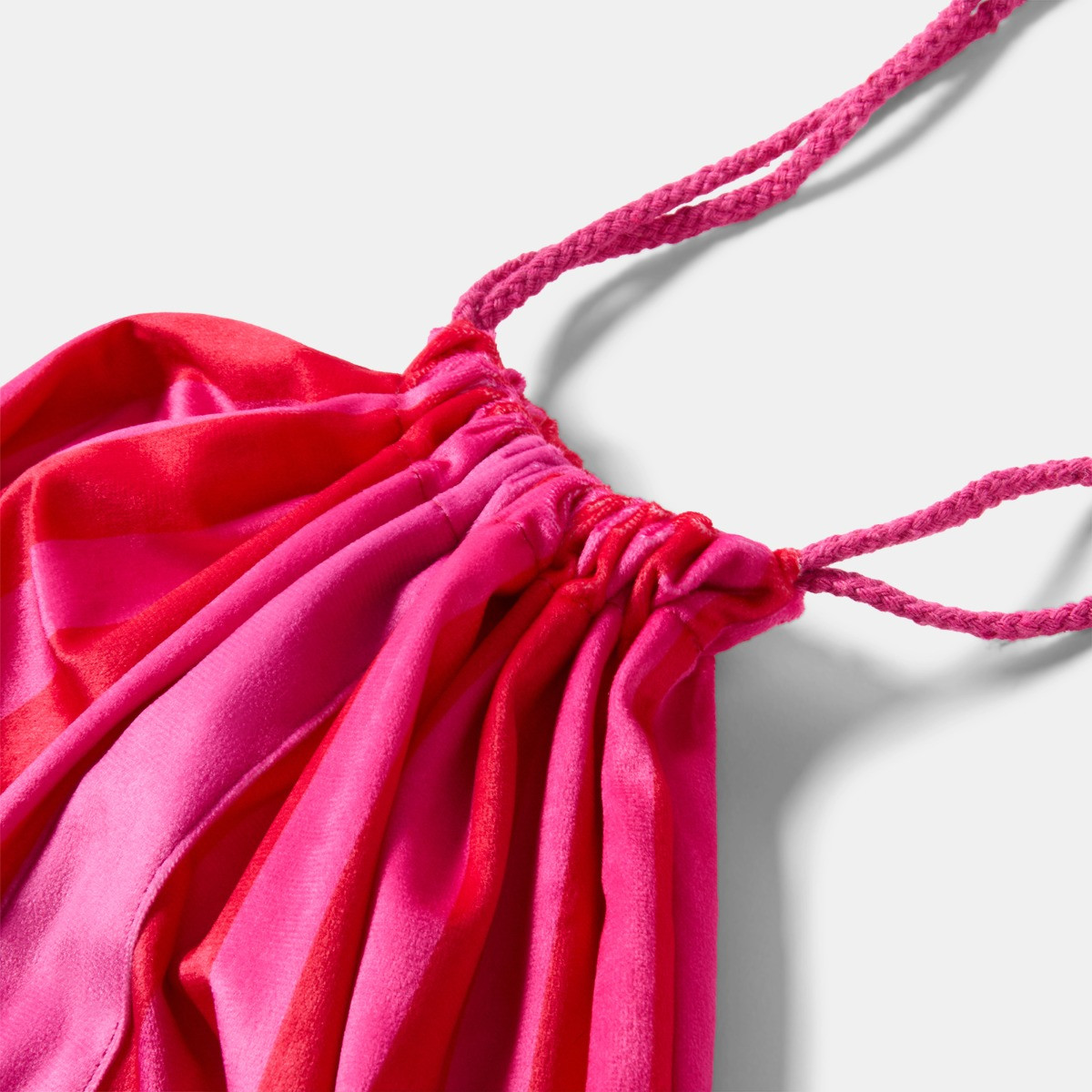 OHS Bow Stripe Christmas Sack - Hot Pink/Pink>