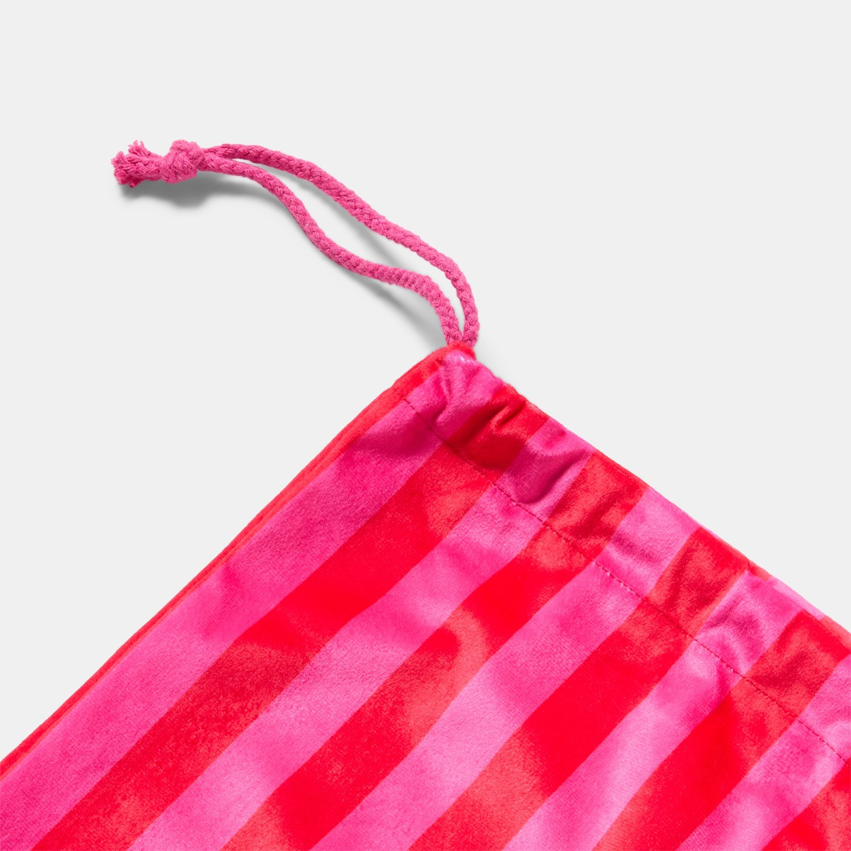 OHS Bow Stripe Christmas Sack - Hot Pink/Pink>