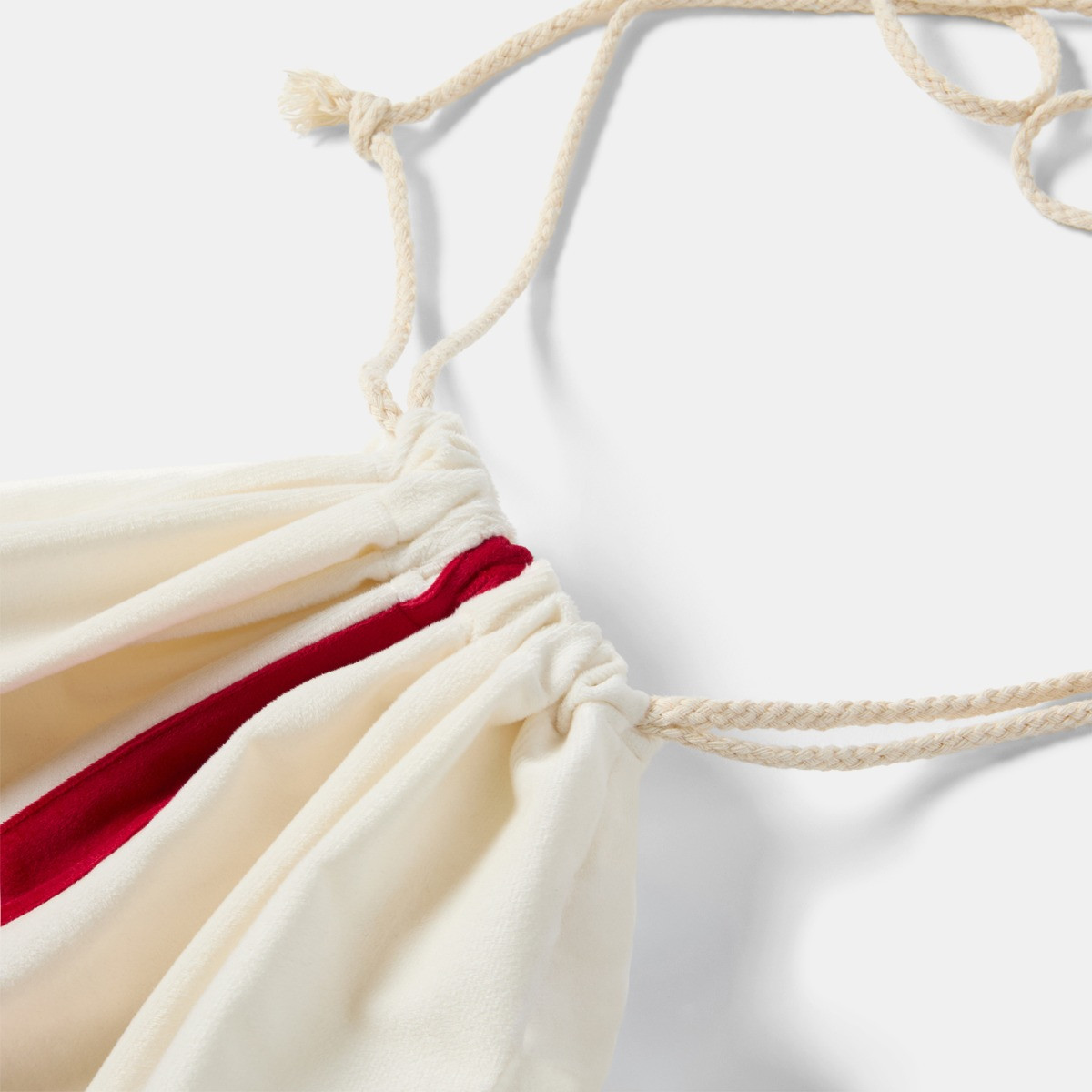 OHS Bow Christmas Sack - Cream/Red>