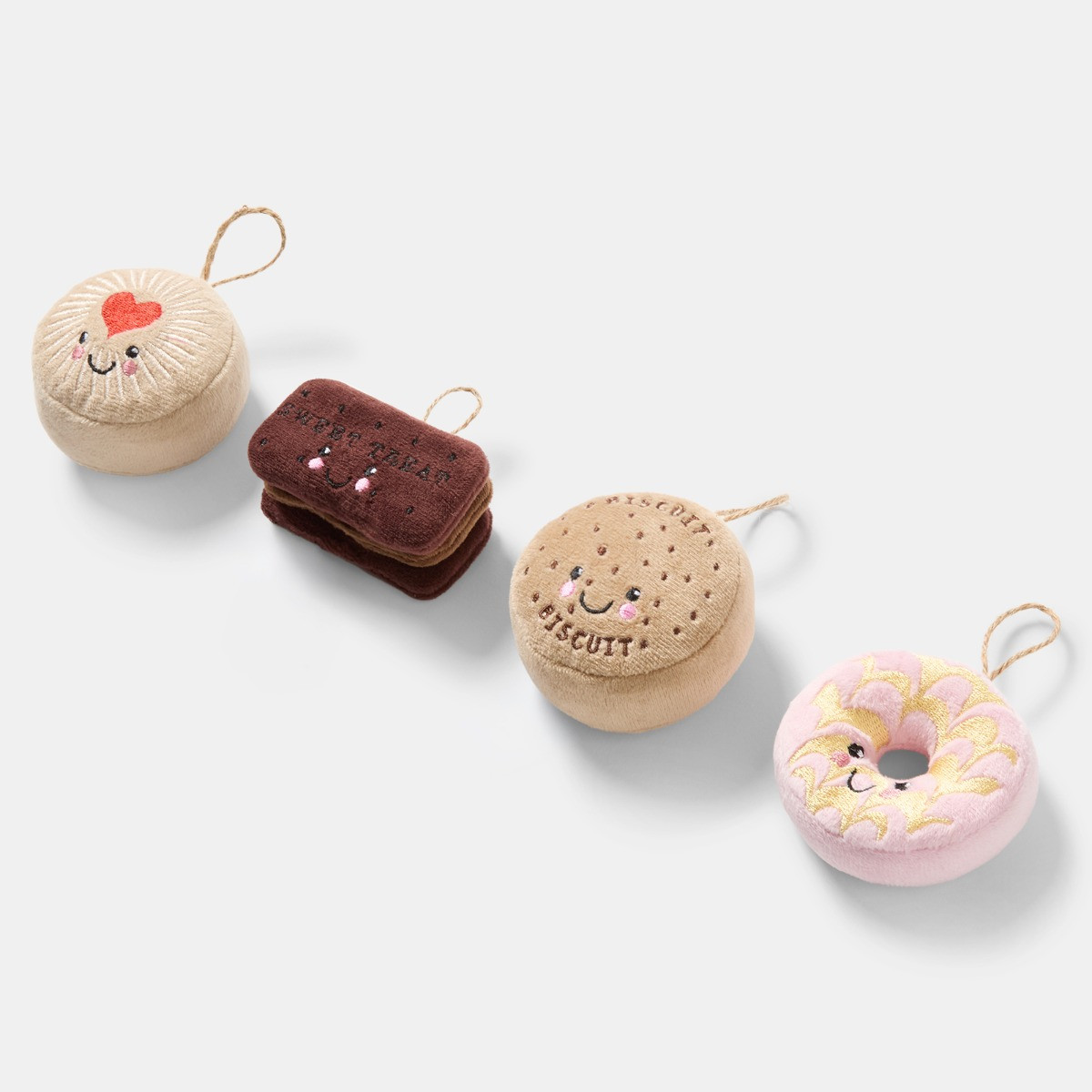 OHS 4 Pack Biscuits Christmas Tree Decorations - Multi>