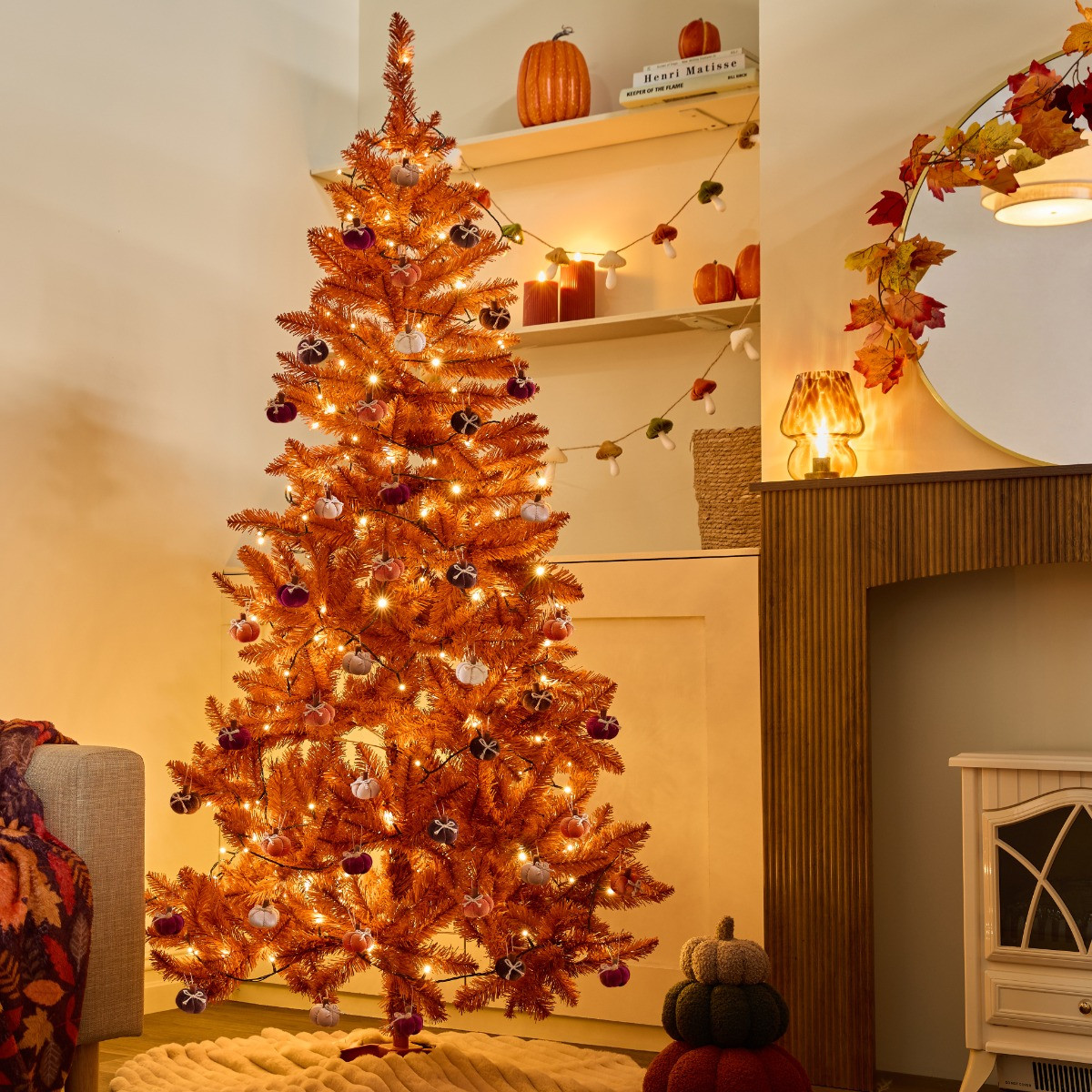 OHS Artificial Autumn / Christmas Tree, Rust - 6ft>