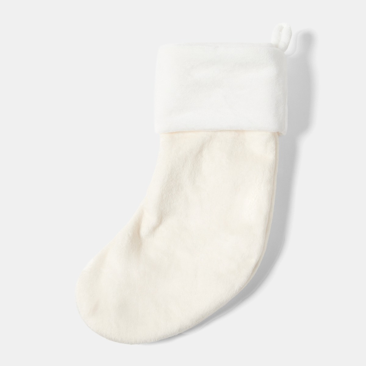 OHS Plush Bow Stocking - Cream>