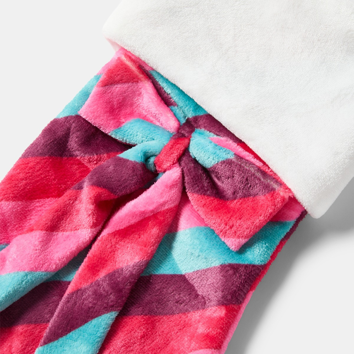 OHS Plush Bow Stripe Stocking - Multi>