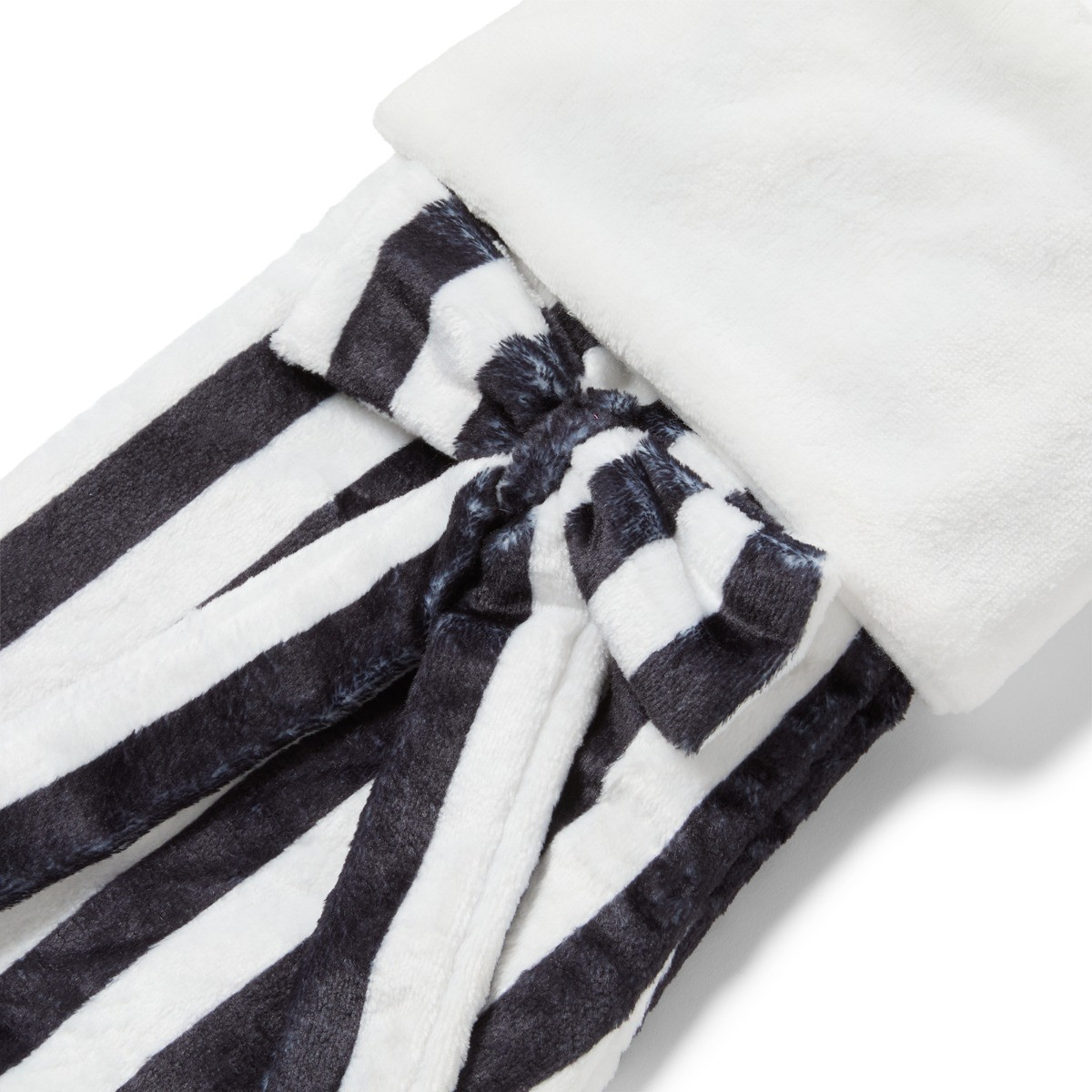 OHS Plush Bow Stripe Stocking - Monochrome>