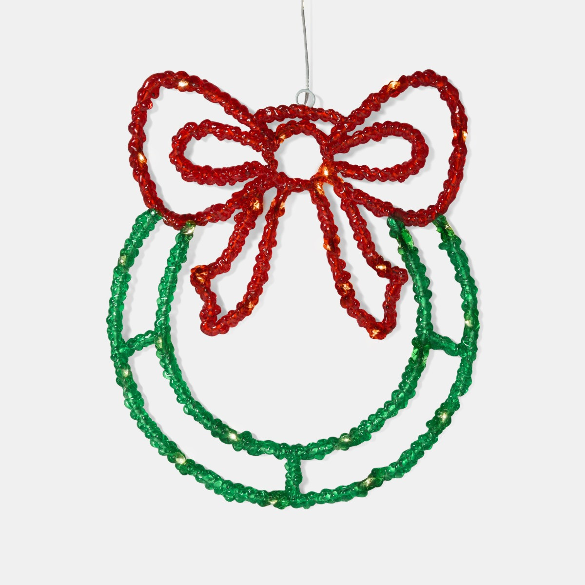OHS LED Bow Wreath - Green/Red>