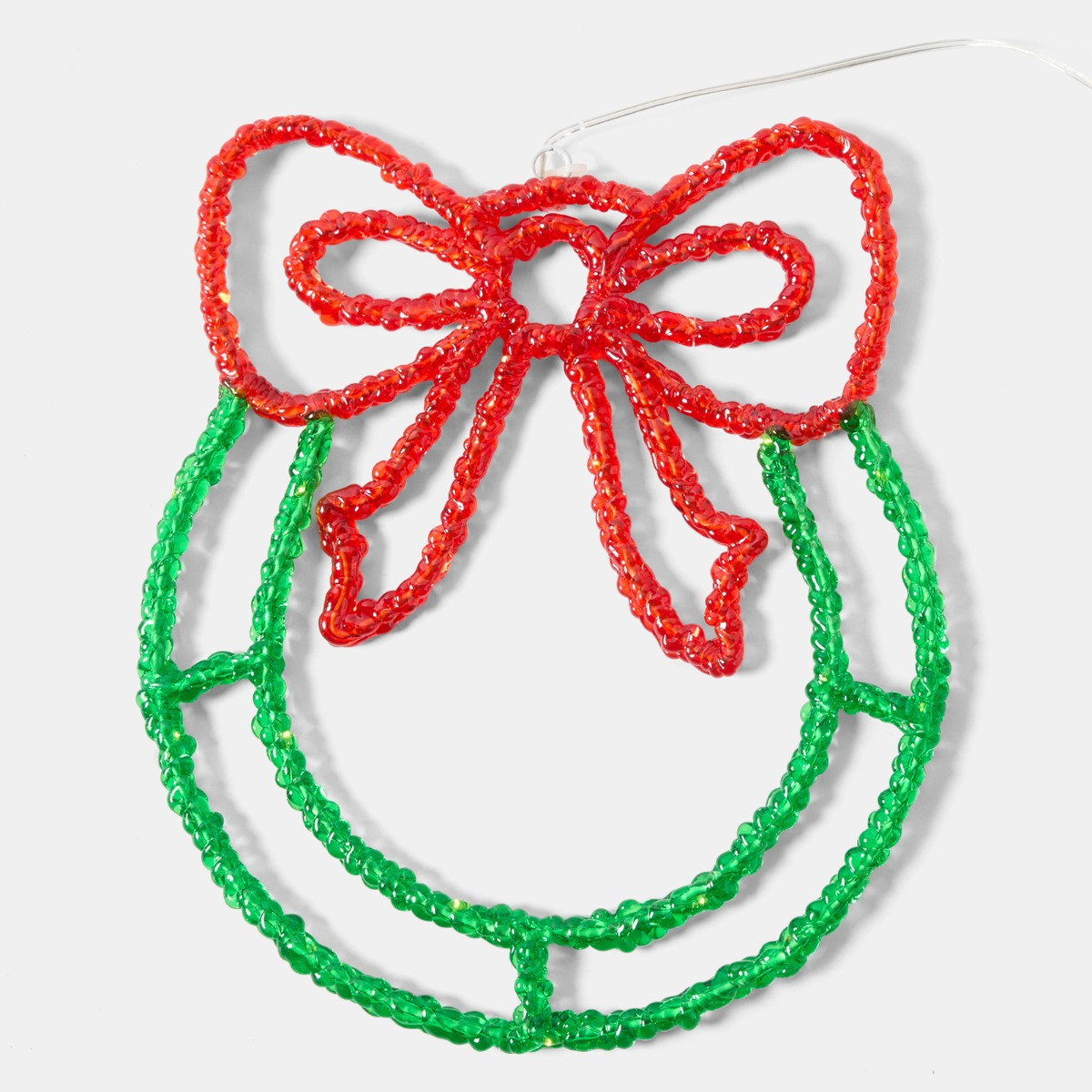OHS LED Bow Wreath - Green/Red>