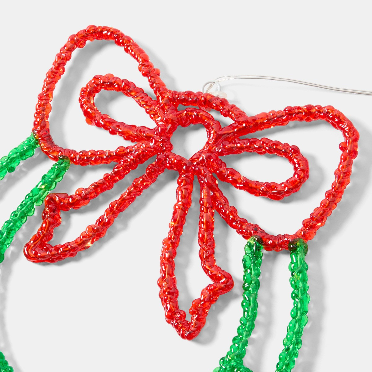 OHS LED Bow Wreath - Green/Red>