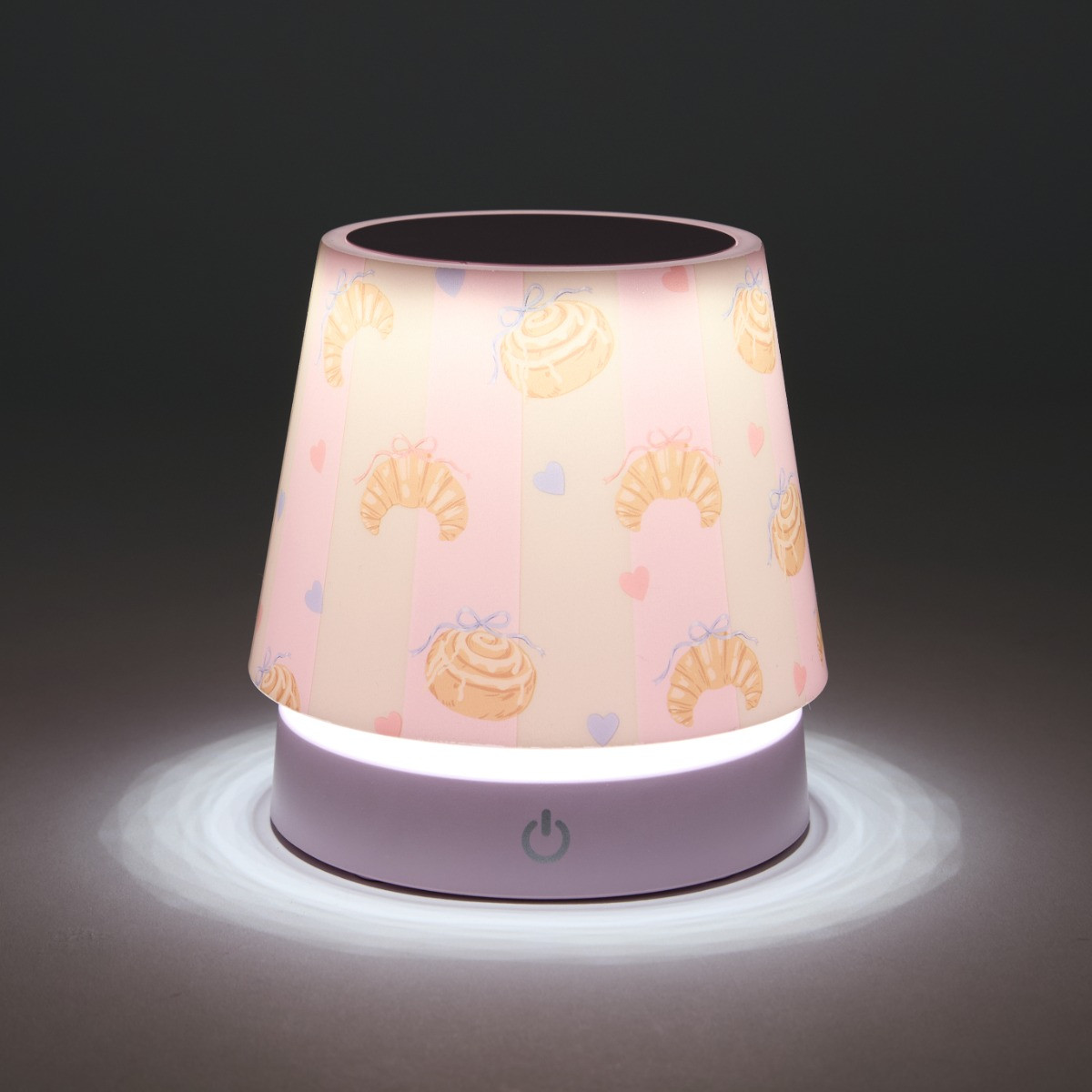 OHS Croissant Print Collapsible Rechargeable Lamp - Pink>