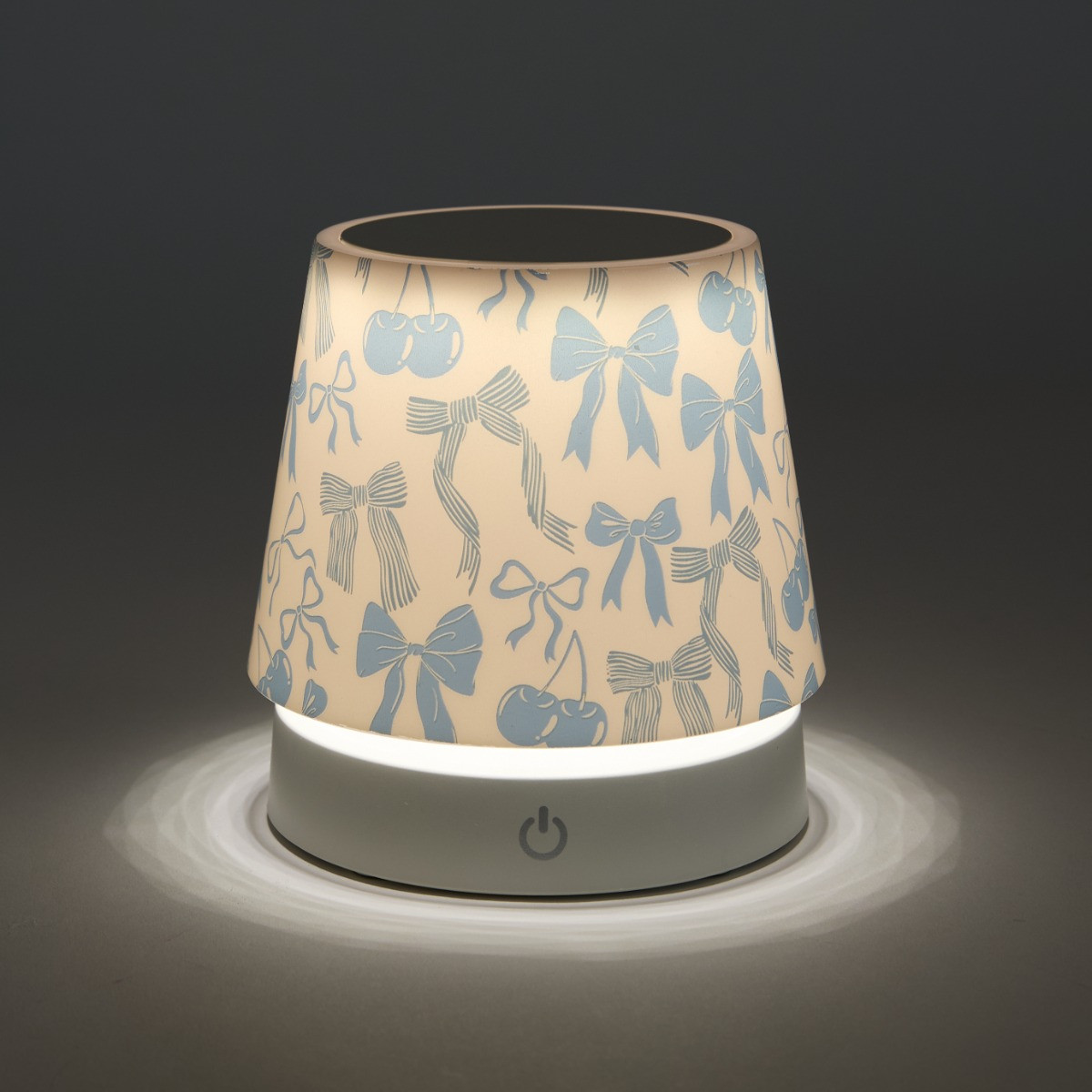 OHS Illustrated Bow Print Collapsible Rechargeable Lamp - Blue>
