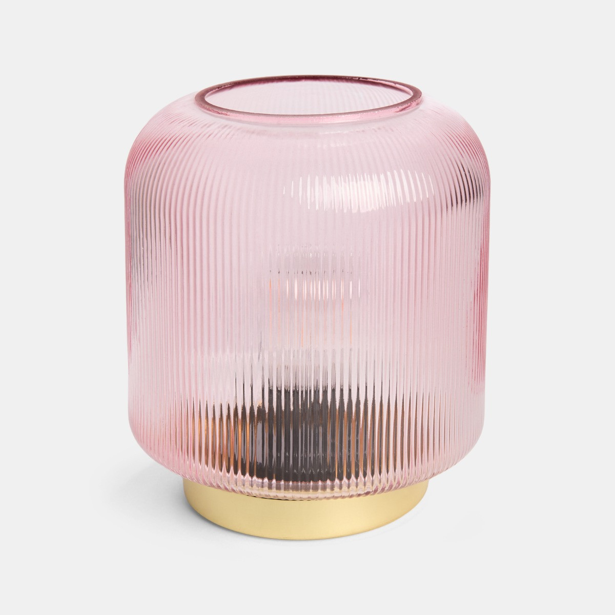 OHS Glass Battery Operated Lamp - Pink/Gold>