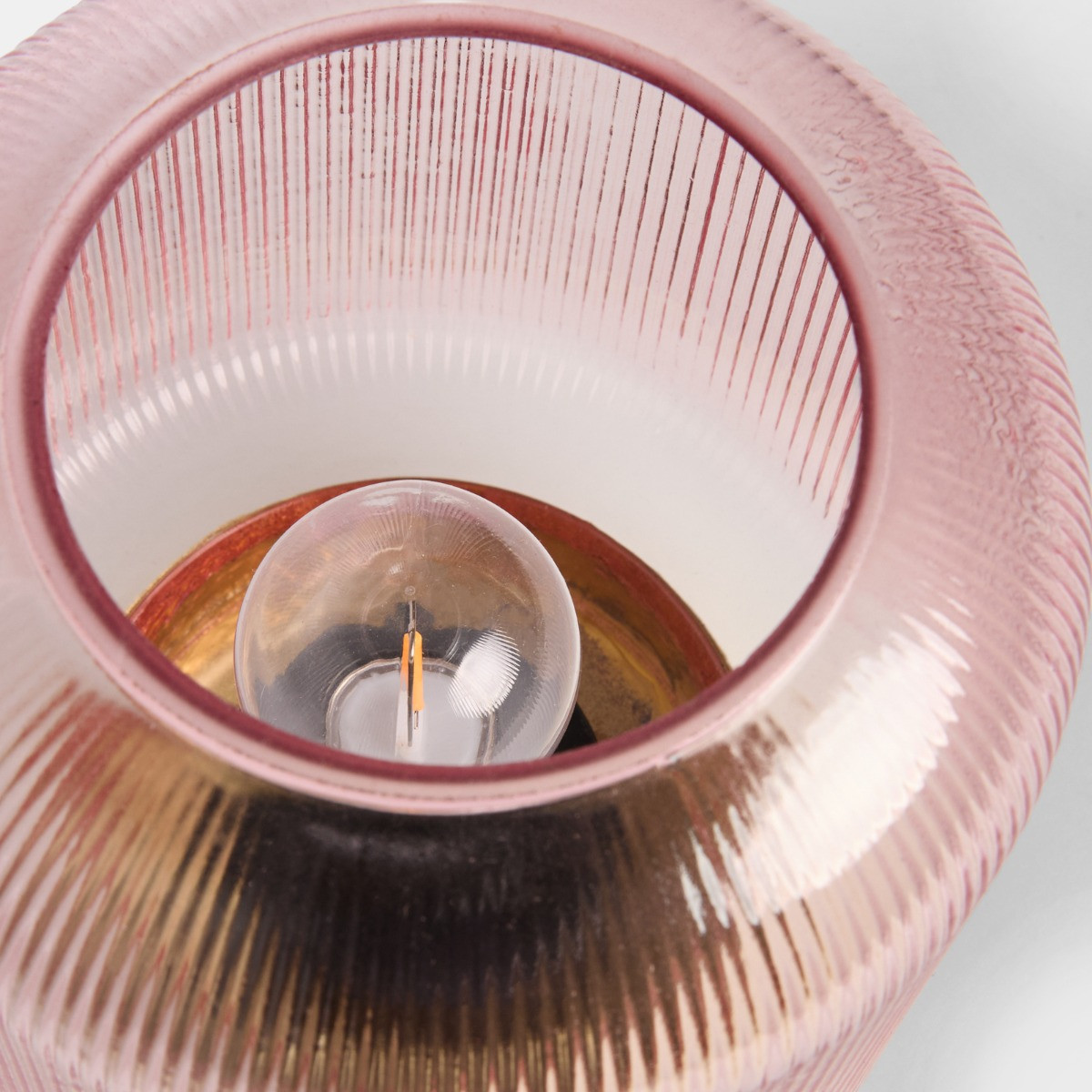 OHS Glass Battery Operated Lamp - Pink/Gold>