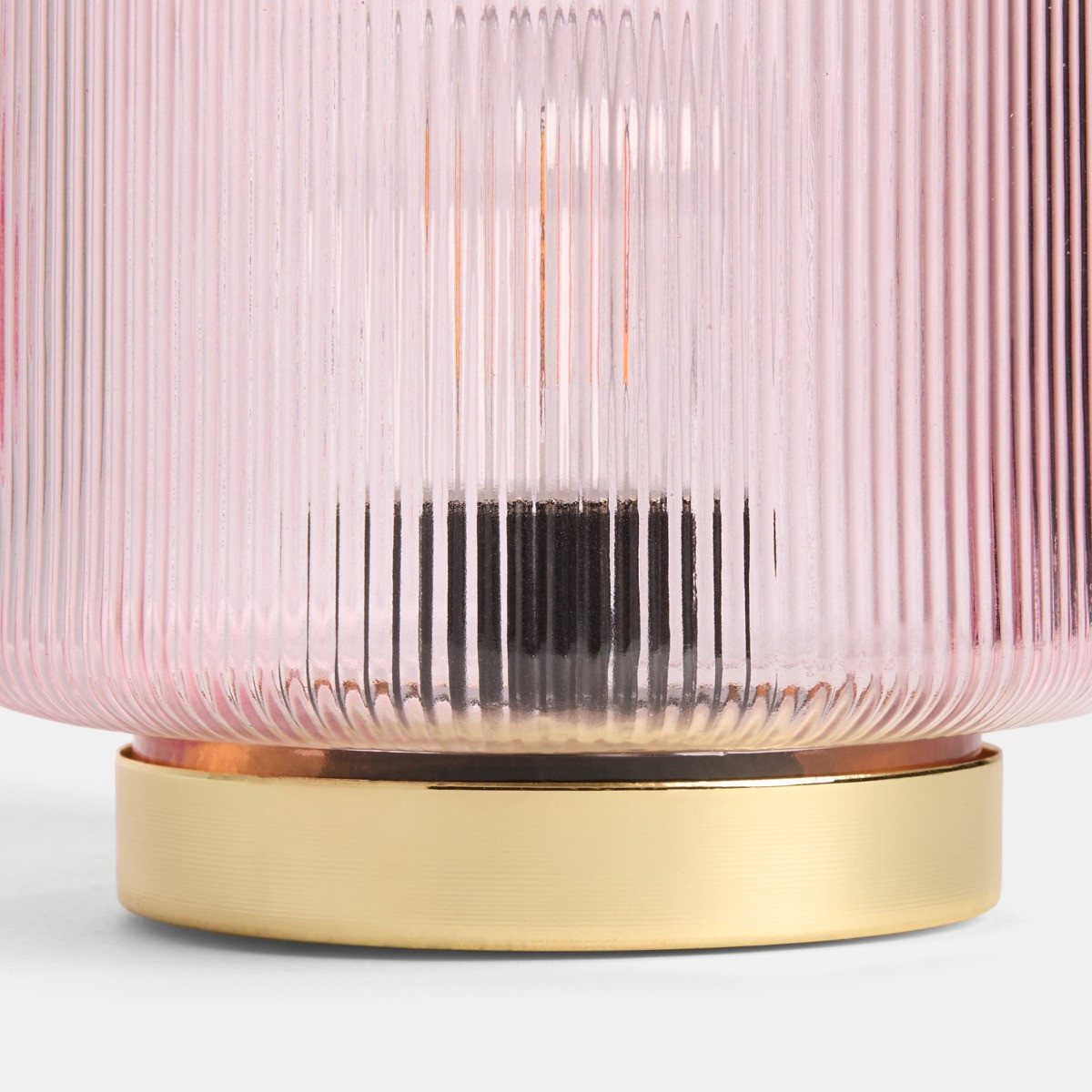 OHS Glass Battery Operated Lamp - Pink/Gold>