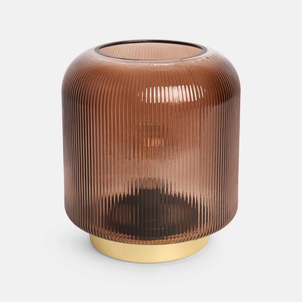 OHS Glass Battery Operated Table Lamp - Chocolate/Gold>