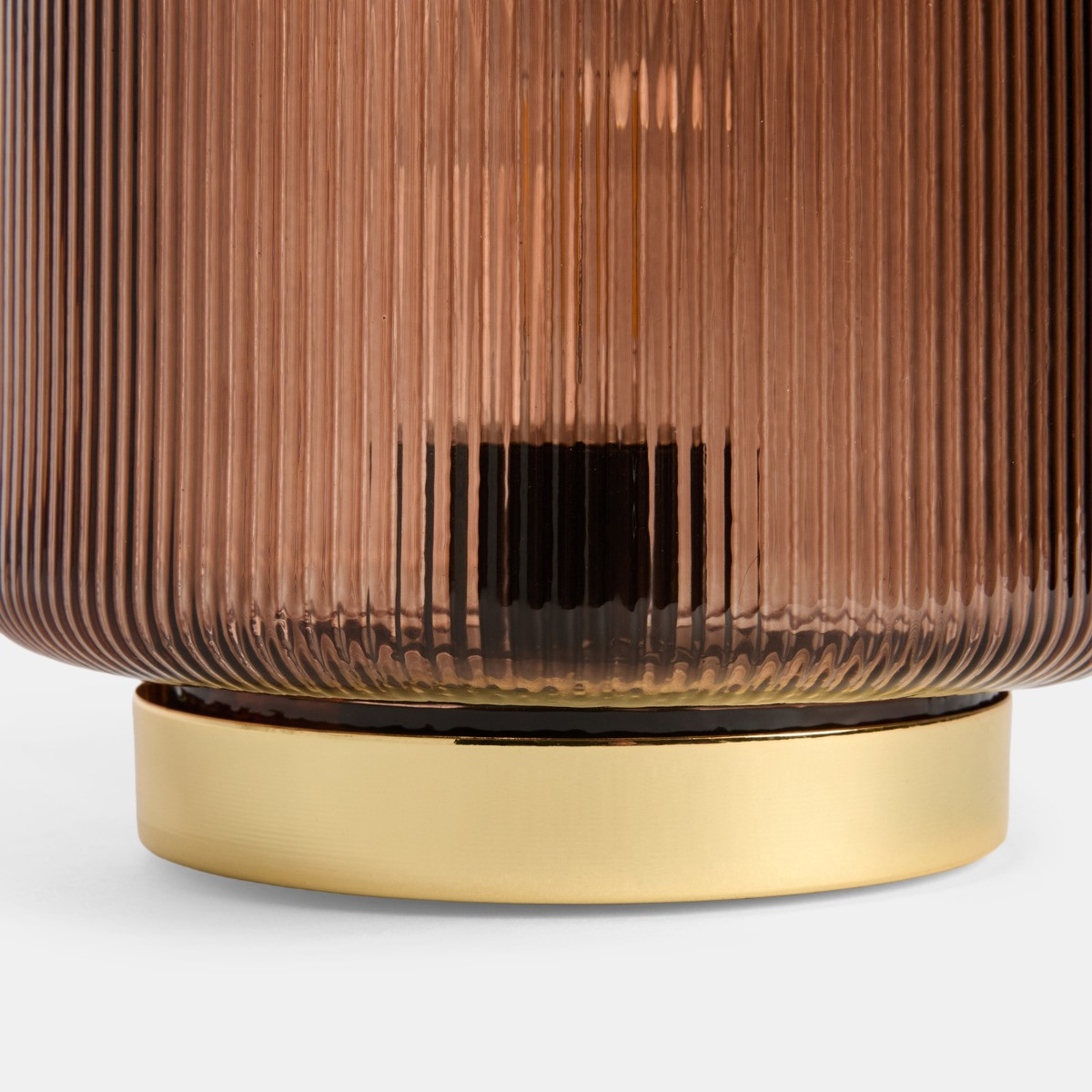 OHS Glass Battery Operated Table Lamp - Chocolate/Gold>