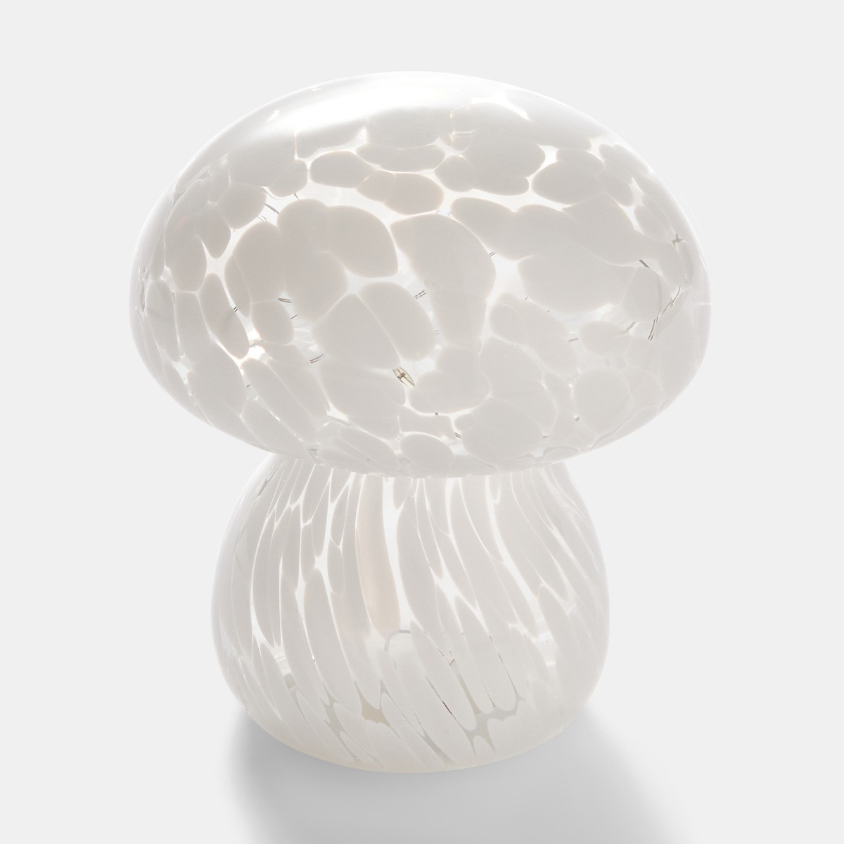 OHS Toadstool Glass Battery Operated Lamp - White>
