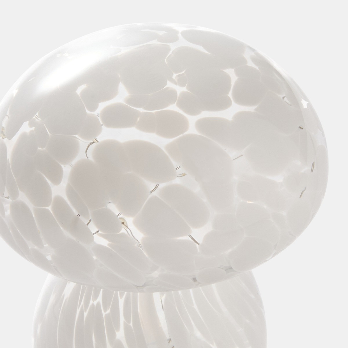 OHS Toadstool Glass Battery Operated Lamp - White>