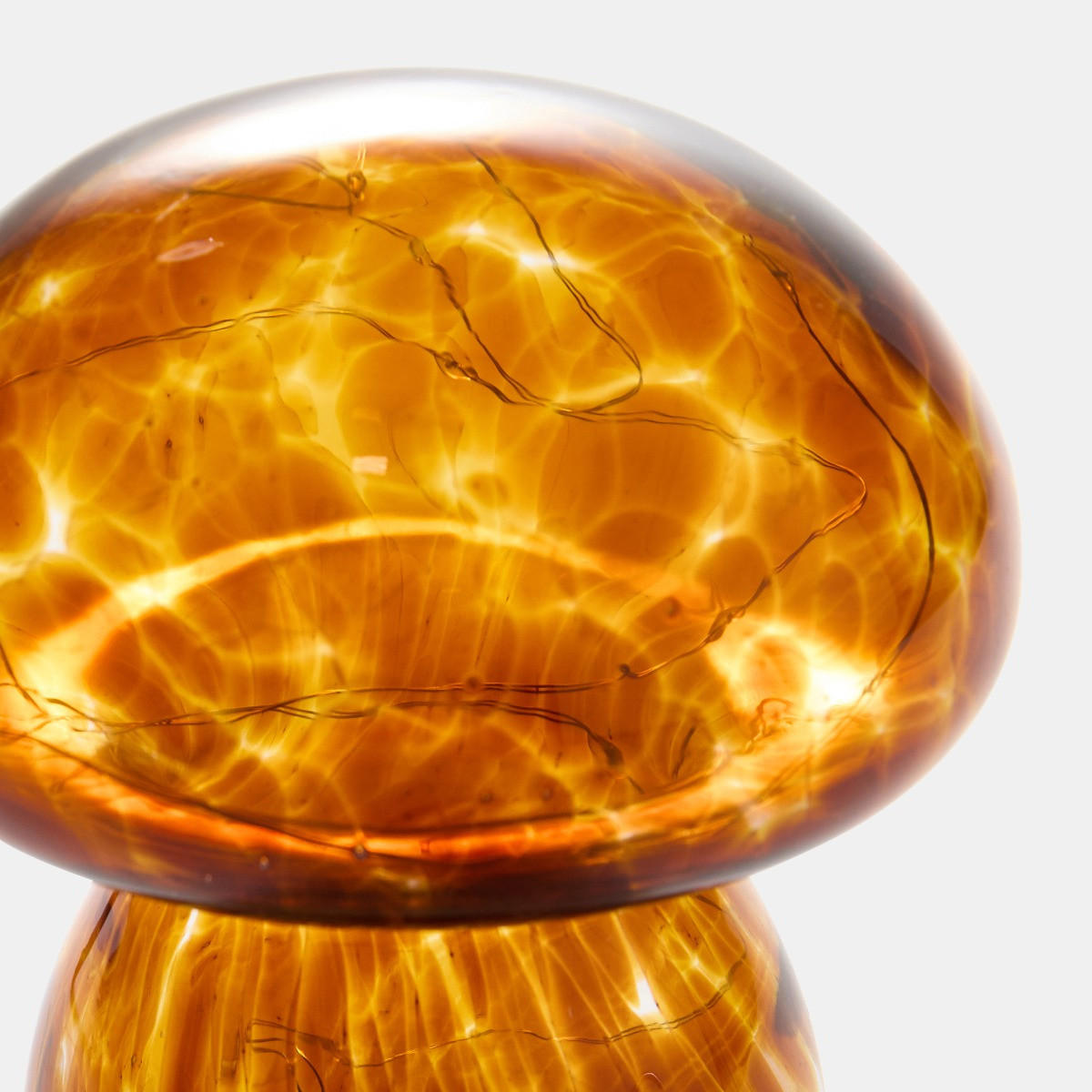OHS Toadstool Glass Battery Operated Lamp - Brown>