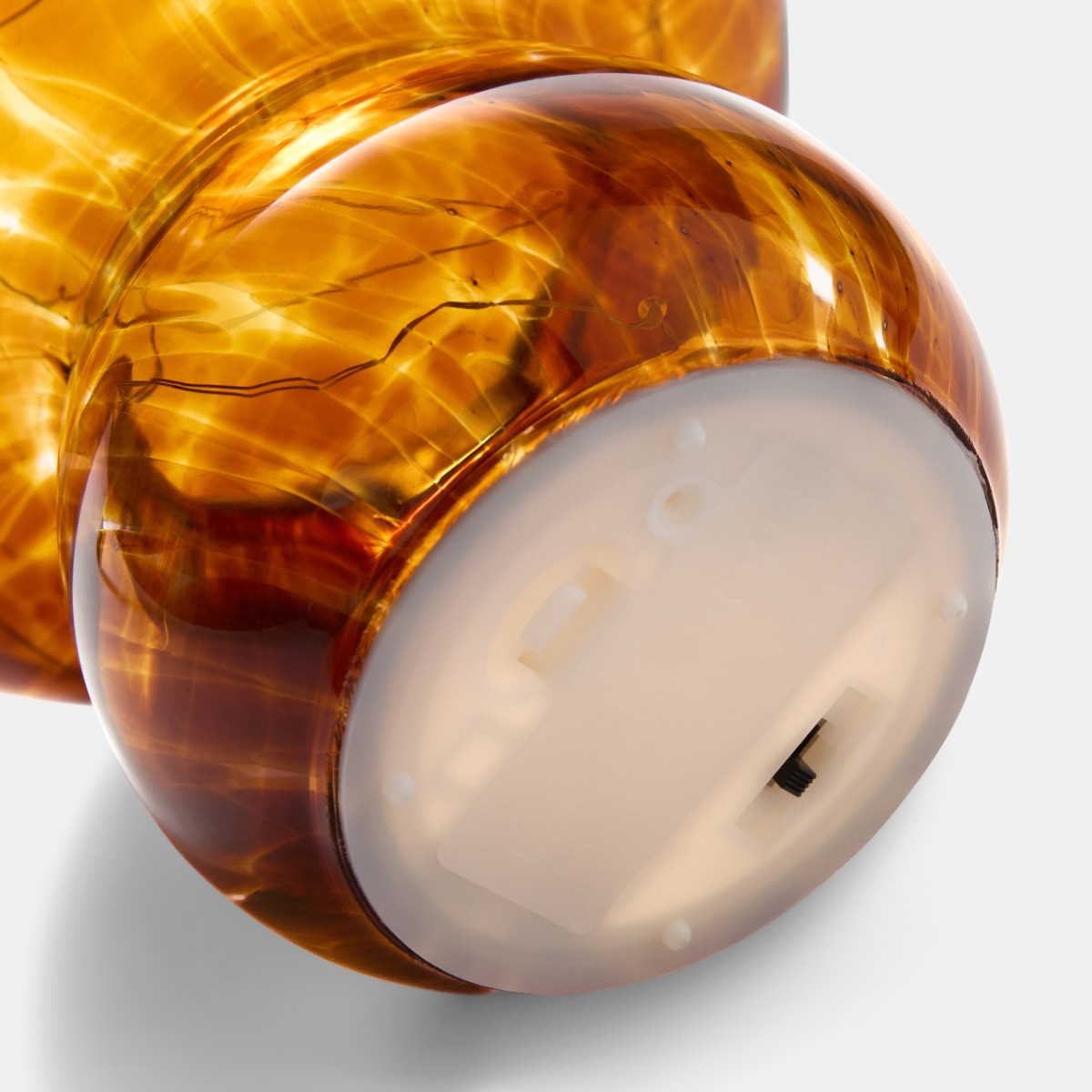 OHS Toadstool Glass Battery Operated Lamp - Brown>