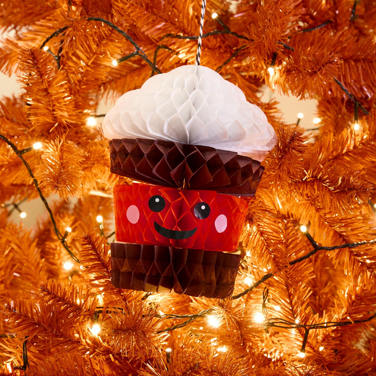 OHS 4 Pack Pumpkin Latte Tree Decorations - Brown>