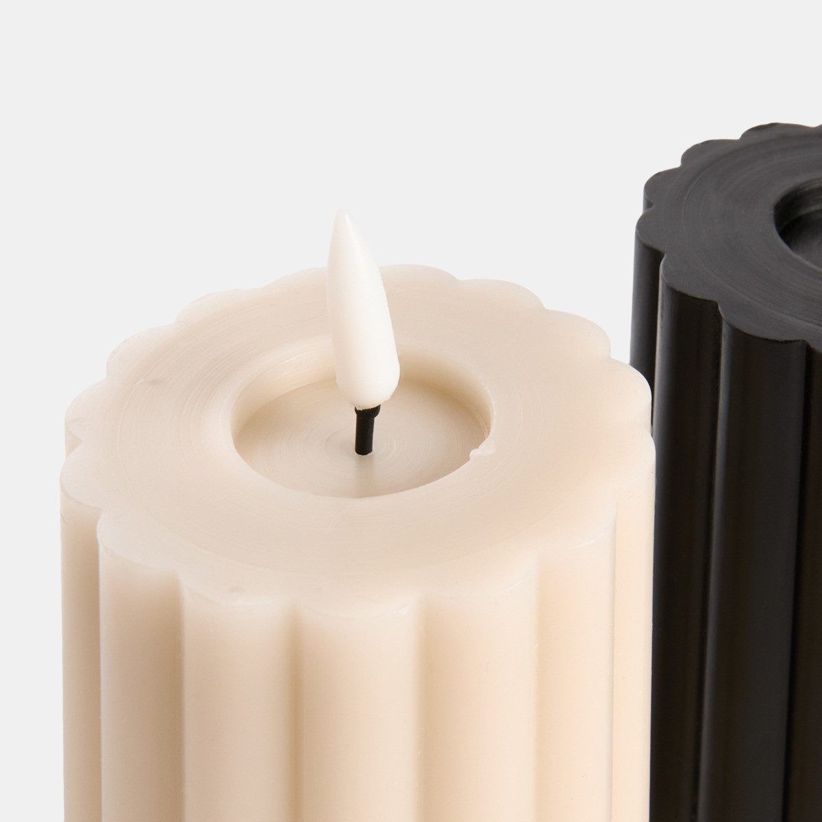 OHS LED Ribbed Candles, Black/Cream - 2 Pack>