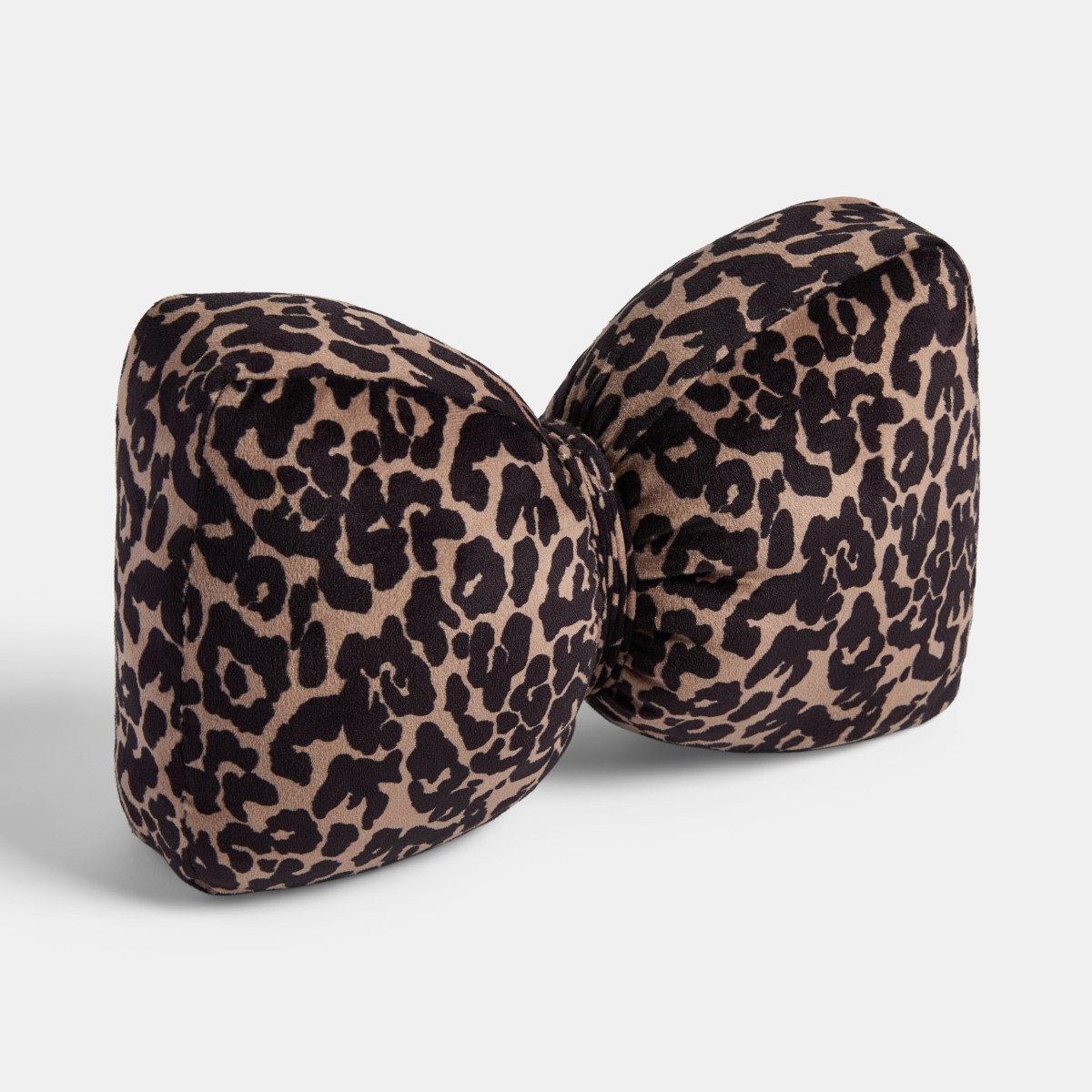 OHS Bow Leopard Print Velvet Doorstop - Brown>