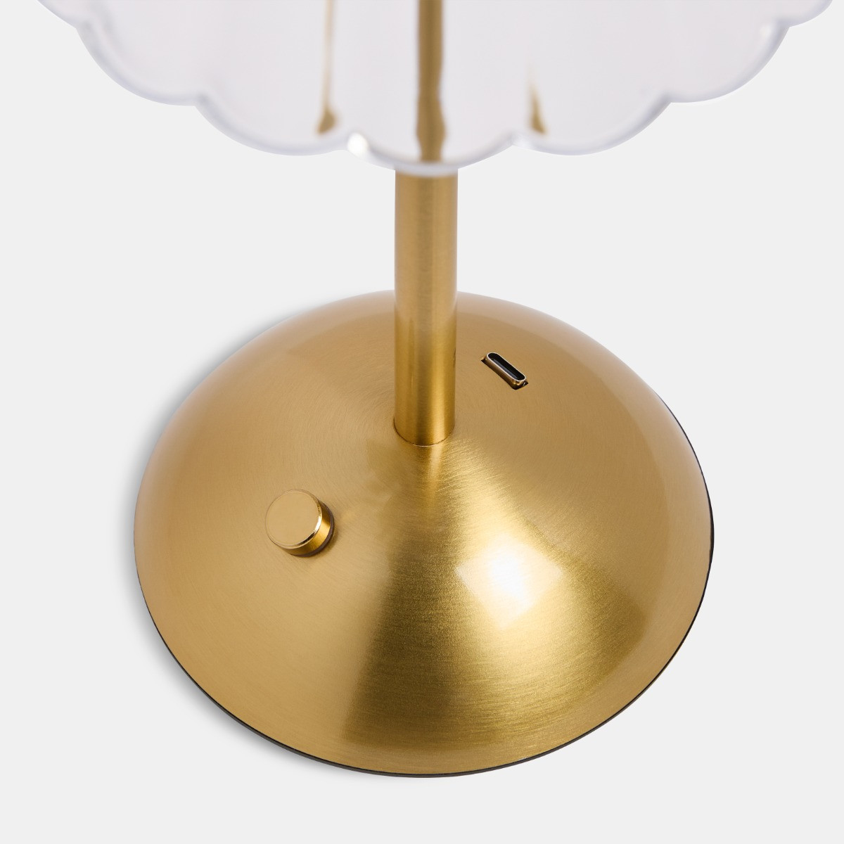 OHS Rechargeable Lamp with Clear Flute Shade - Gold>