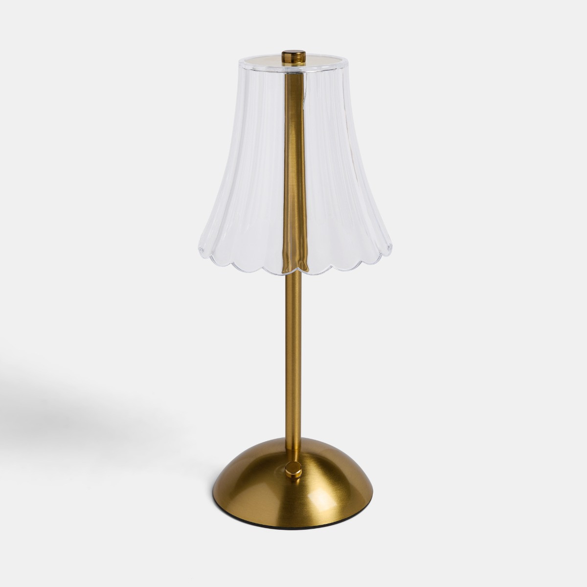 OHS Rechargeable Lamp with Clear Flute Shade - Gold>