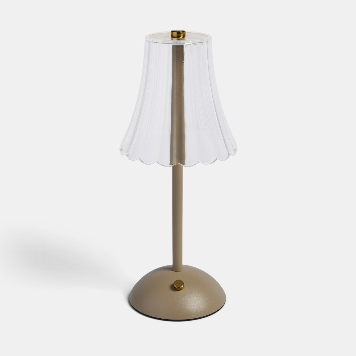 OHS Rechargeable Lamp with Clear Flute Shade - Natural>