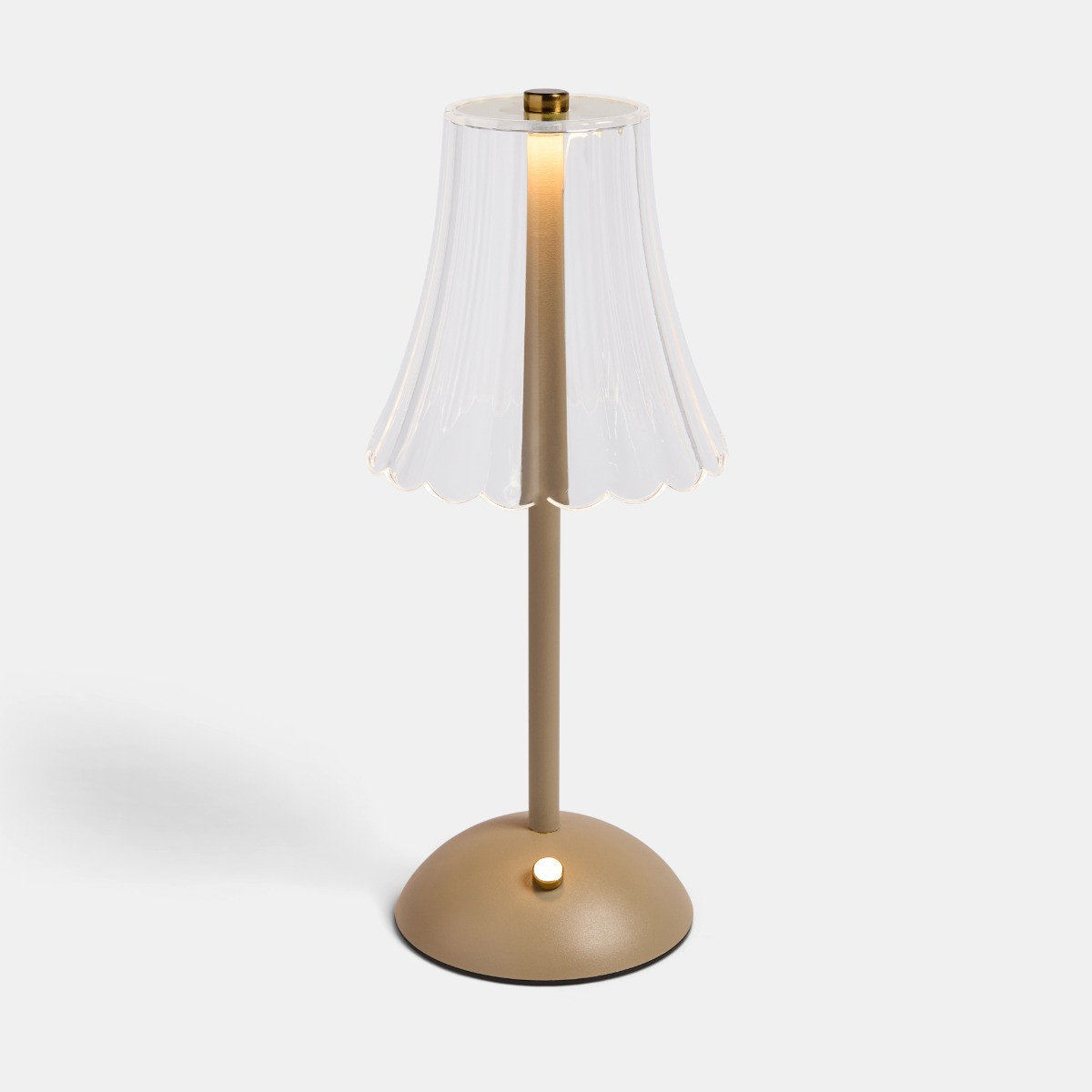 OHS Rechargeable Lamp with Clear Flute Shade - Natural>